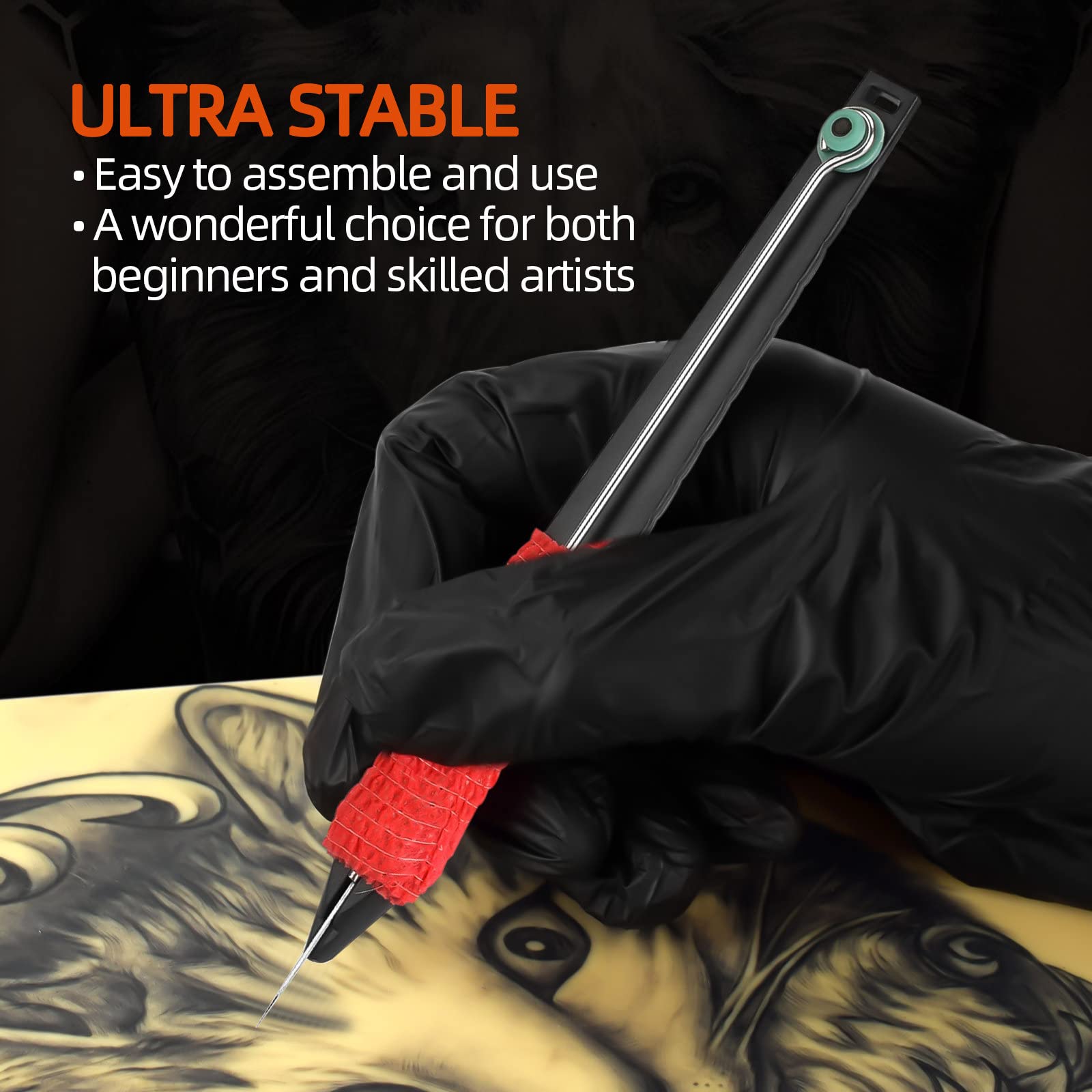Professional Manual Tattoo Pen Kit for Beginners - DIY 3D Tattoo Supply with Slip Needle Holder - Perfect for Home Tattoo Practice, Art Projects & Body Art Design
