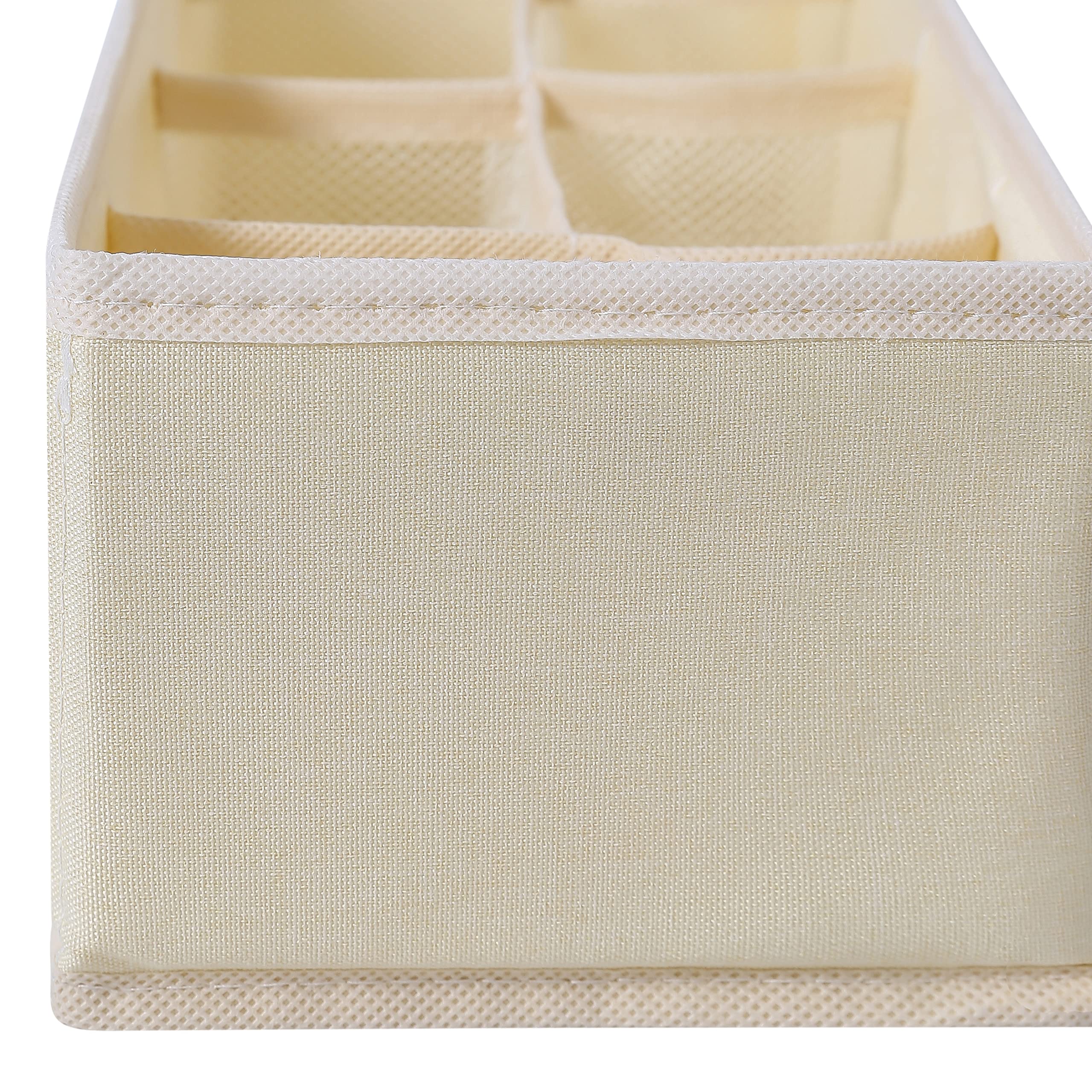 Qozary 3-Pack Collapsible Drawer Organizer Dividers - Storage Box for Socks, Underwear, Lingerie, Ties & Belts | Space-Saving Closet & Cabinet Organizer for Bedroom, Baby Clothes & Home Organization