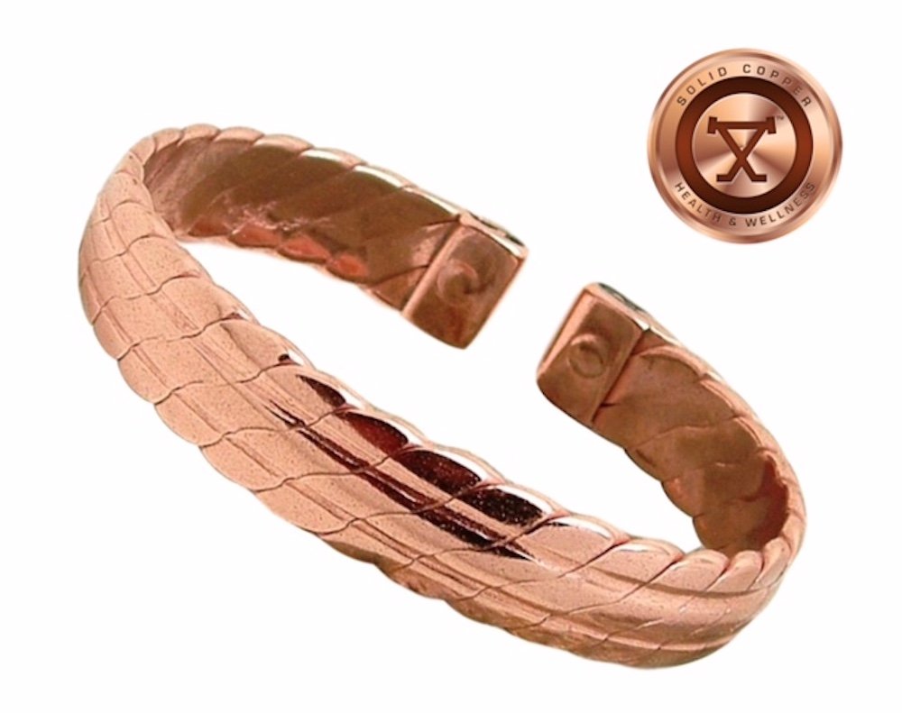 PROEXL Men's Solid Copper Magnetic Bracelet - Kent Medium Size with Gift Box - Pain Relief & Improved Circulation for Active Lifestyles