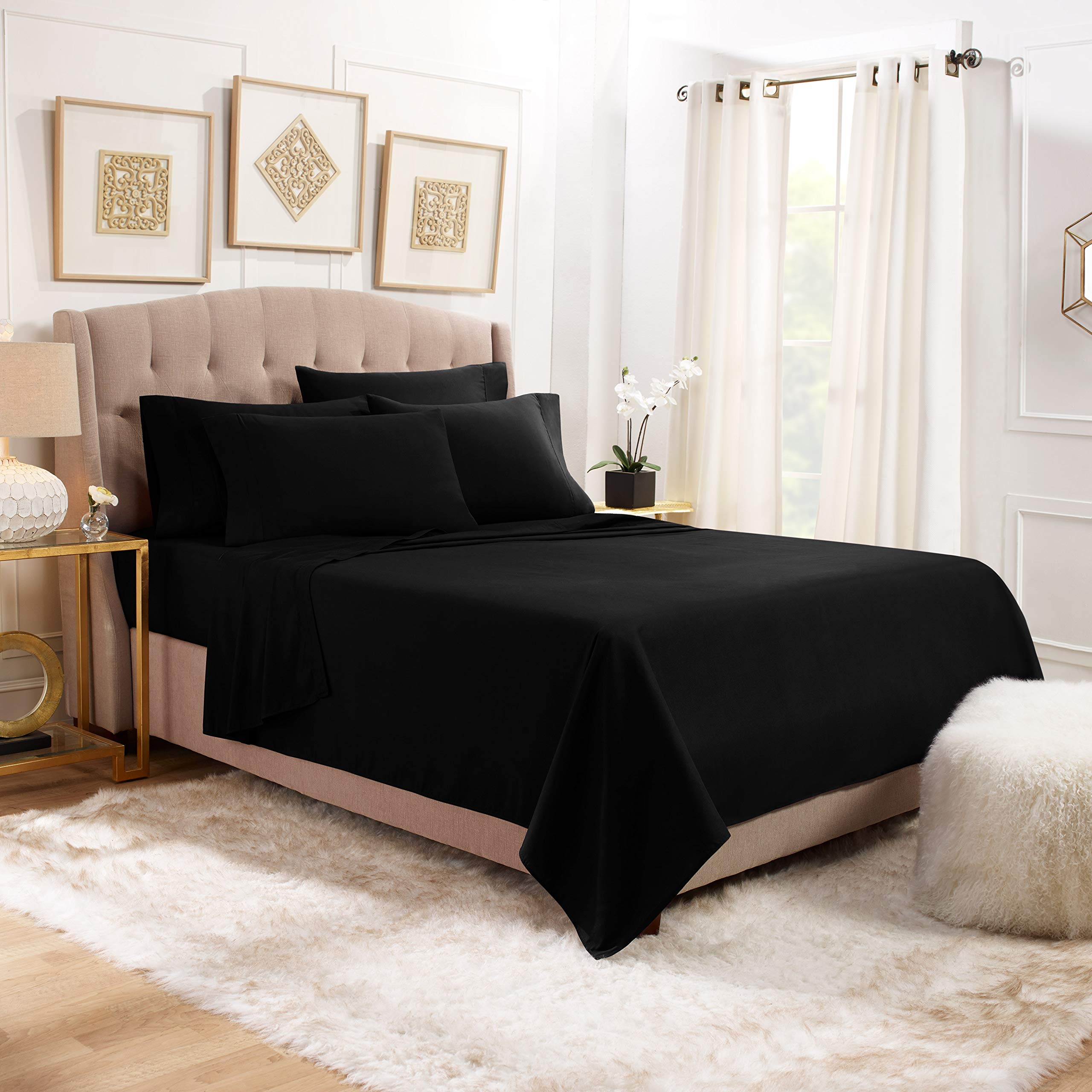 Empyrean Bedding Pillow Case – Premium Black Standard Size Pillowcases (20”x30”) – Soft Cooling Microfiber Pillow Covers – Stain & Fade Resistant – Ideal for Queen Beds, Hotels & Guest Rooms