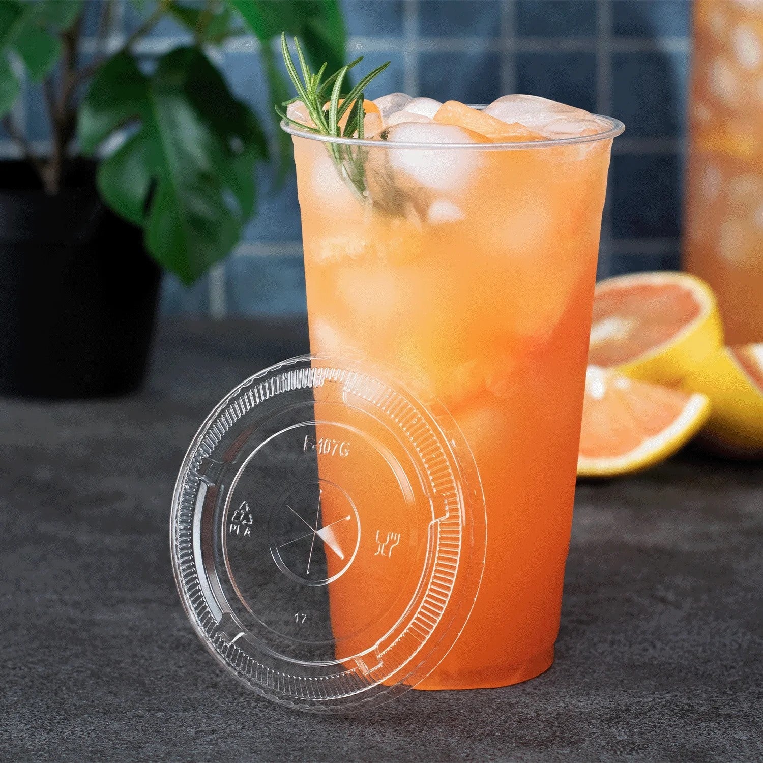 32 oz Flat Lids - 50 Count Bulk Pack | Perfect for Takeout Containers, Deli Cups & Food Storage