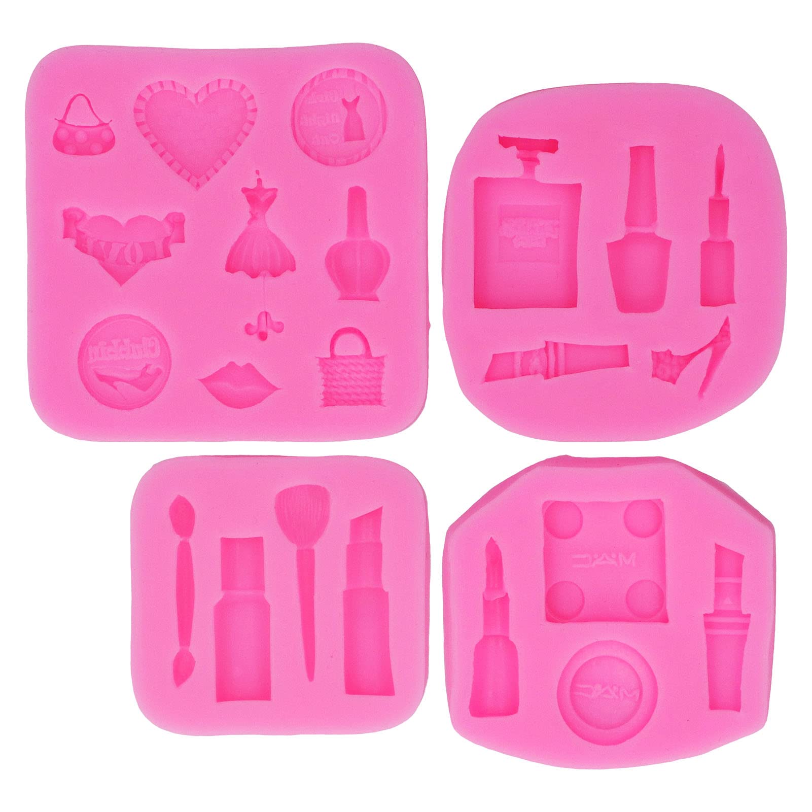 4-Piece Food Grade Silicone Chocolate & Fondant Molds - Nonstick, Durable, Soft & Odorless for Baking, Cake Decorating & DIY Crafts