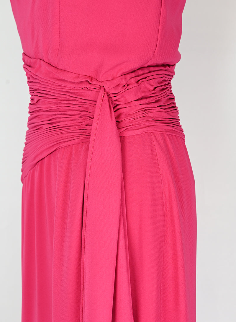 Valentino Fuchsia One-Shoulder Long Dress Size 42 - Perfect for Evening Galas, Red Carpet Events & Special Occasions