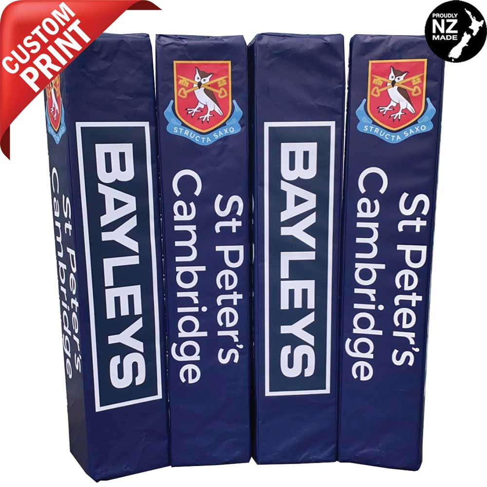 Premium Corporate Branded Rugby Goal Post Pads - High-Quality Safety Padding for Rugby Fields & Training Facilities | Perfect for Schools, Clubs, and Professional Matches
