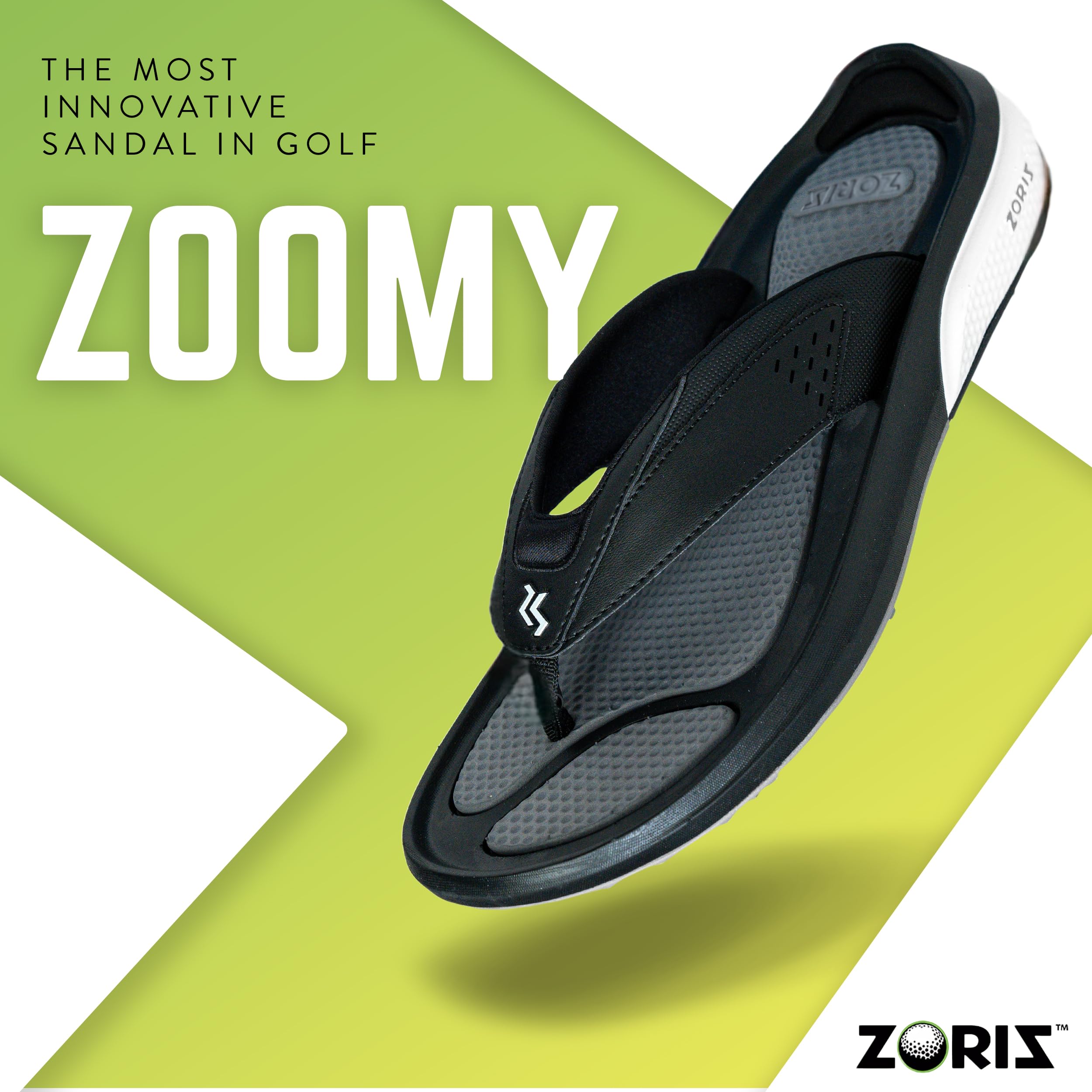 ZORIZ Zoomy Golf Sandals - Unisex Golf Flip Flops with Removable Tornado Golf Cleats - Men's & Women's Sandals for Walking, Beach, Sports - Perfect for Golf Course, Casual Wear & Outdoor Activities