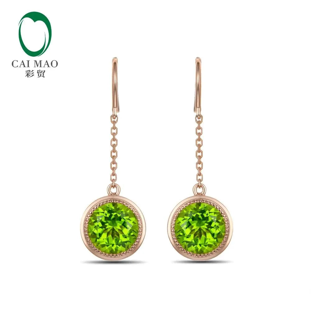 Antique 14K Yellow Gold Drop Earrings with 3.02ct Round Diamond - Perfect for Anniversary, Engagement & Special Occasions | Elegant Jewelry Gift for Women