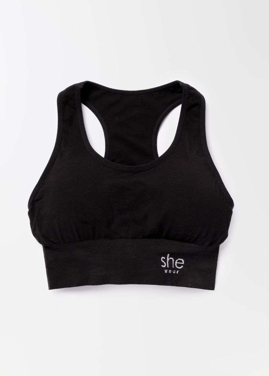 Organic Bamboo Crop Bra - Soft & Breathable Women's Sports Bra for Yoga, Running & Workouts - Eco-Friendly Comfort for Active Lifestyles