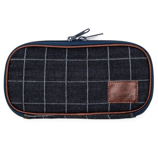 Round Zip Denim Pen Case - Durable Pencil Pouch for School, Office & Travel - Luddite Brand Organizer for Pens, Pencils & Art Supplies