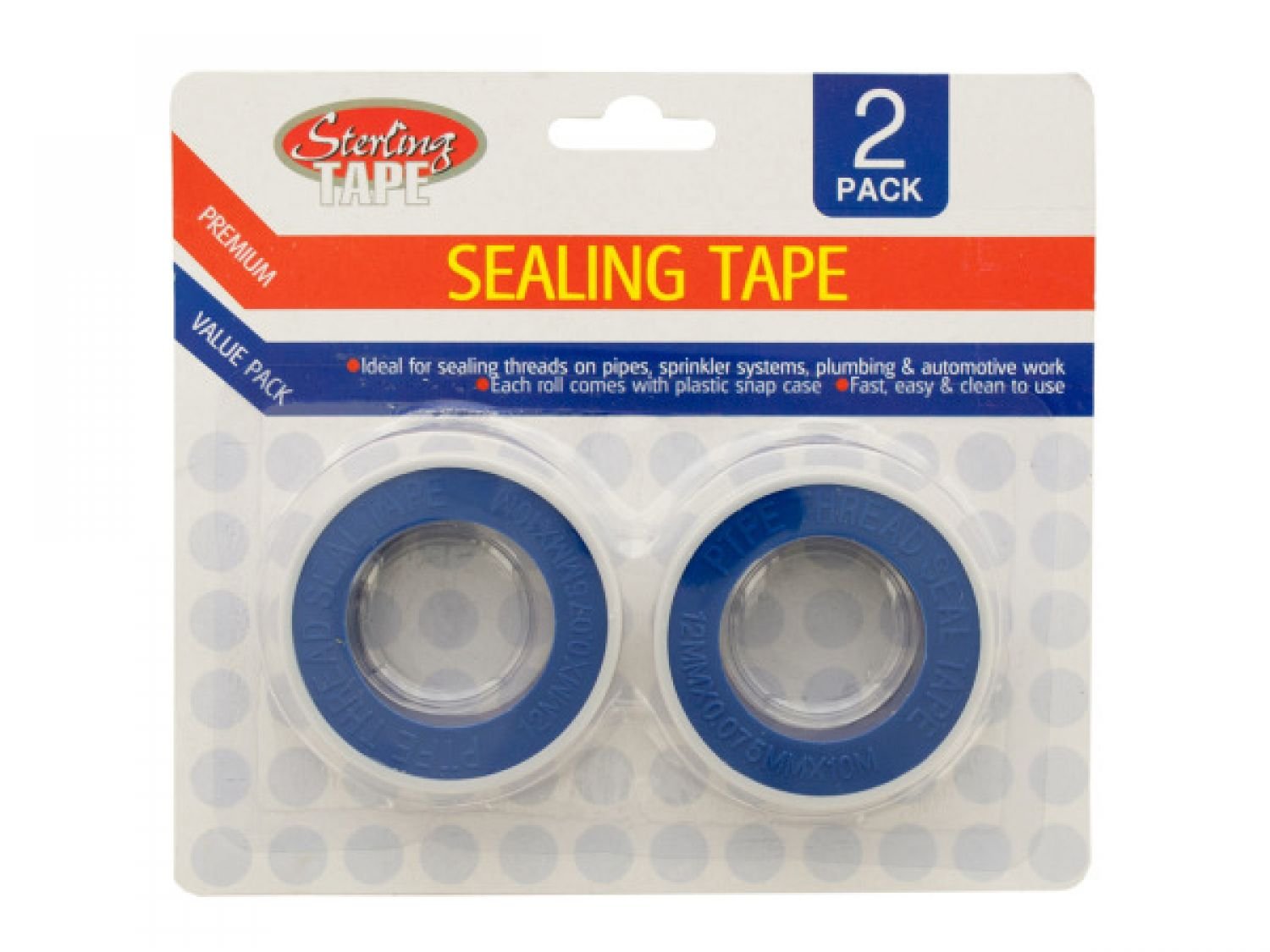 Bulk Plumber's Sealing Tape - 96 Pack | High-Quality PTFE Thread Seal Tape for Pipe Fittings & Plumbing Repairs | Waterproof, Durable & Easy to Use for DIY Home Projects