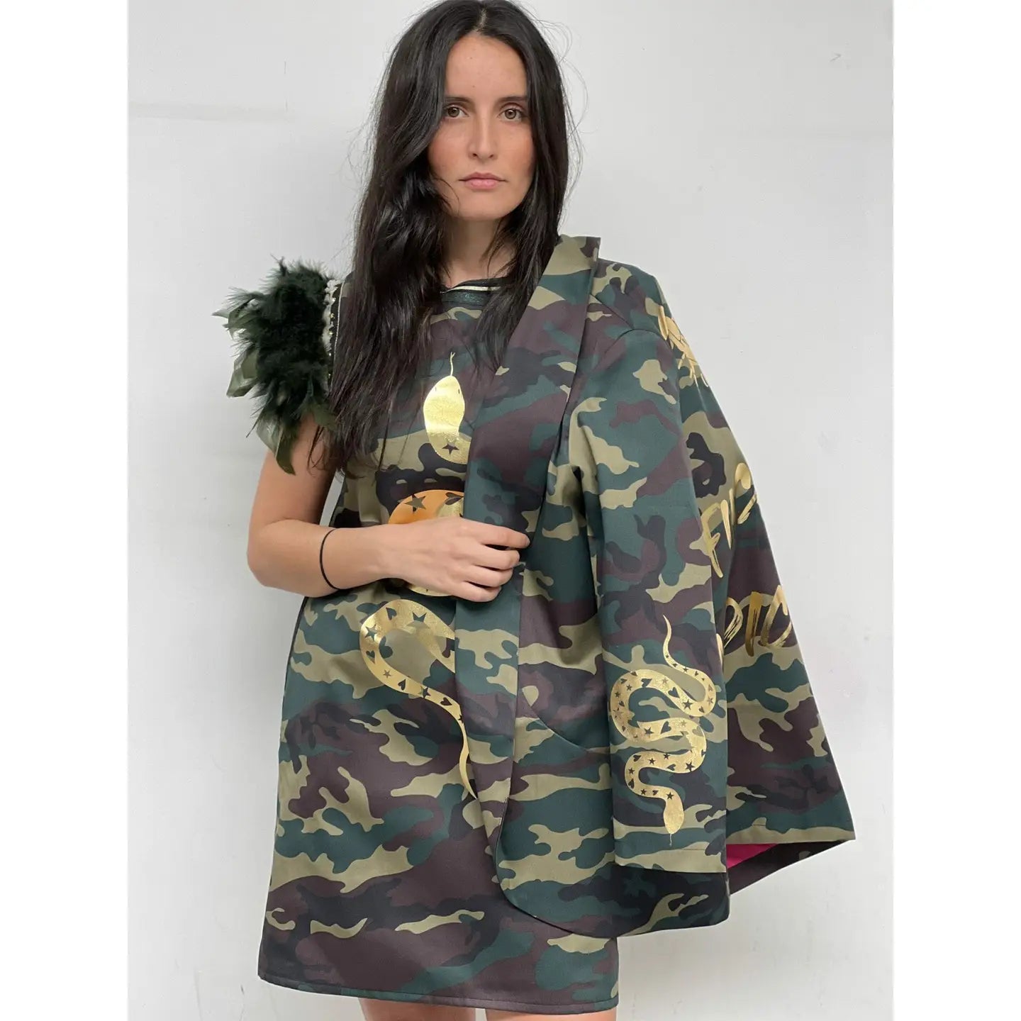 Men's Camouflage Blazer with Tuxedo Collar - Elegant & Edgy Style for Weddings, Parties & Night Out