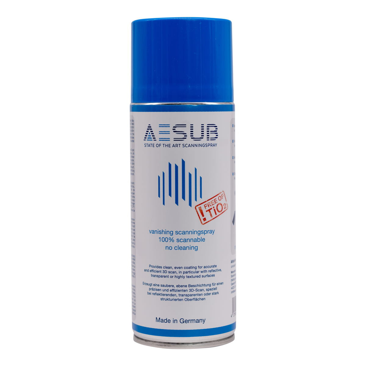 AESUB Blue Vanishing Spray for 3D Scanning - 400ml Temporary Marking Spray - Ideal for 3D Modeling, Reverse Engineering & Quality Control