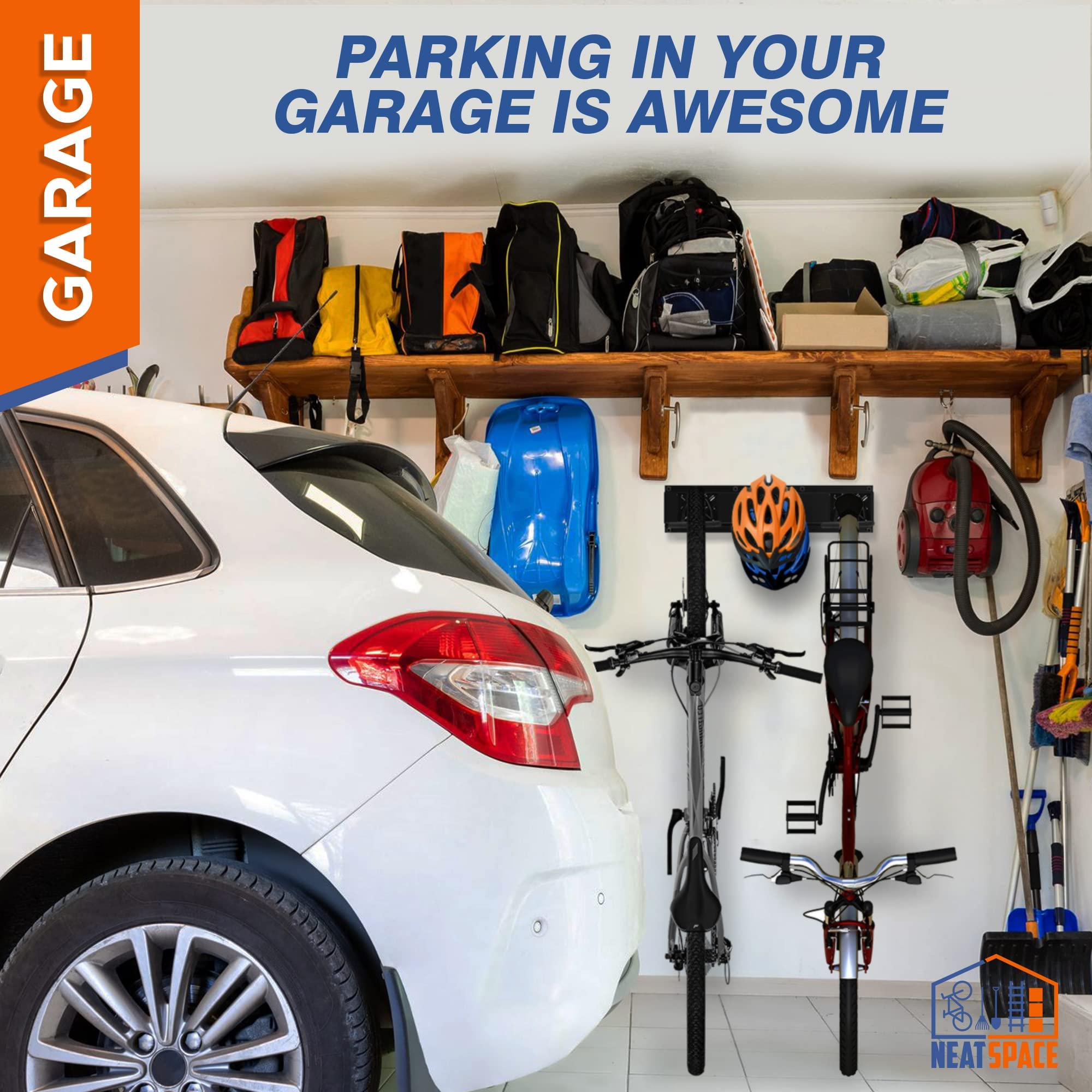 Wall Mount Bike Rack for Garage - Heavy Duty Bike Hanger Storage for Home & Cycling