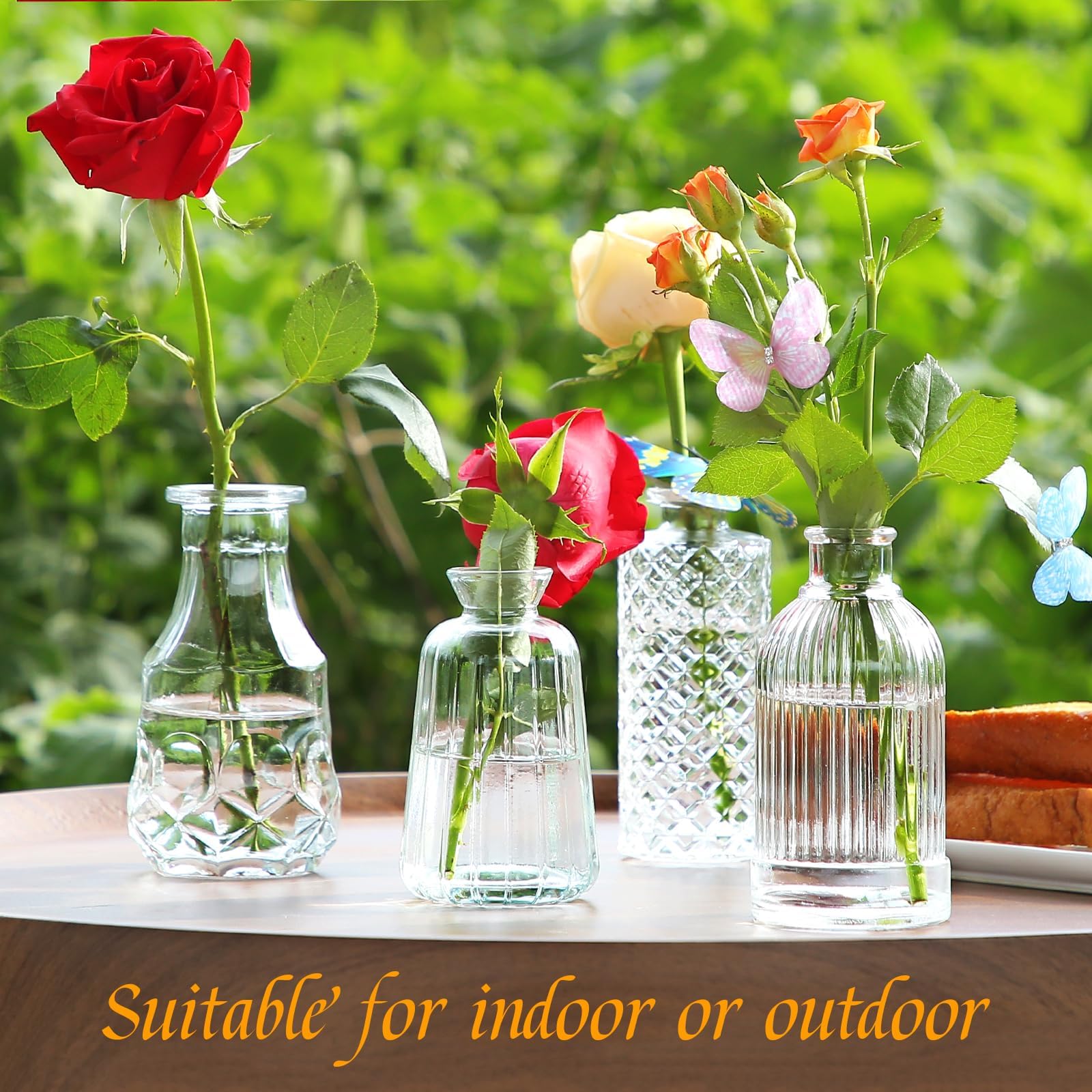 30-Piece Bulk Glass Bud Vases Set - Small Clear Flower Vases for Wedding Centerpieces, Table Decor, Christmas Home Decor - Perfect for Wedding Receptions, Holiday Parties & Floral Arrangements (Clear, 30 pcs)