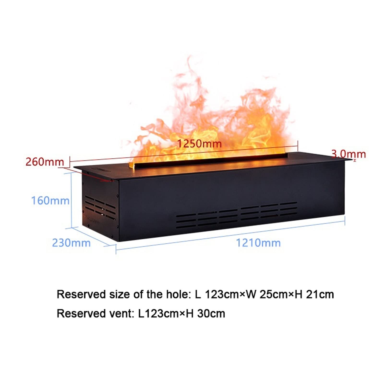 3D Simulation Flame Electric Fireplace - 49.2