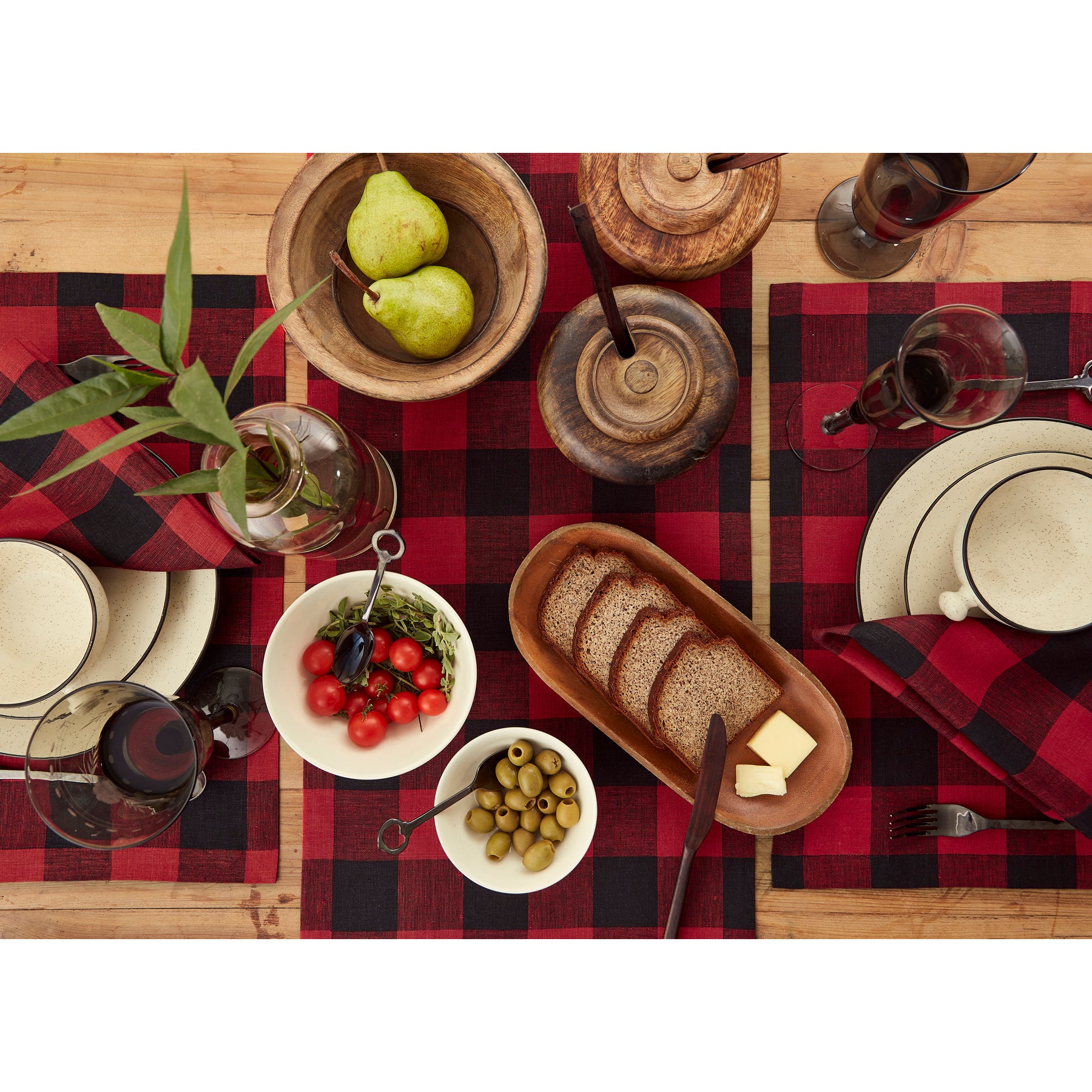 Buffalo Check Cotton Napkins - Set of 4 Premium Dinner Napkins for Farmhouse Dining, Holiday Table Setting & Rustic Home Decor