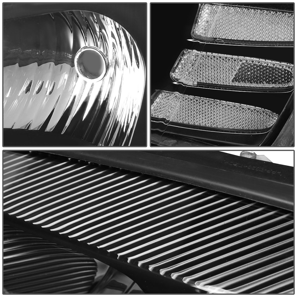 Auto Dynasty Headlights for 2004-2008 Pontiac Grand Prix - Halogen Replacement (Black Housing) for Night Driving