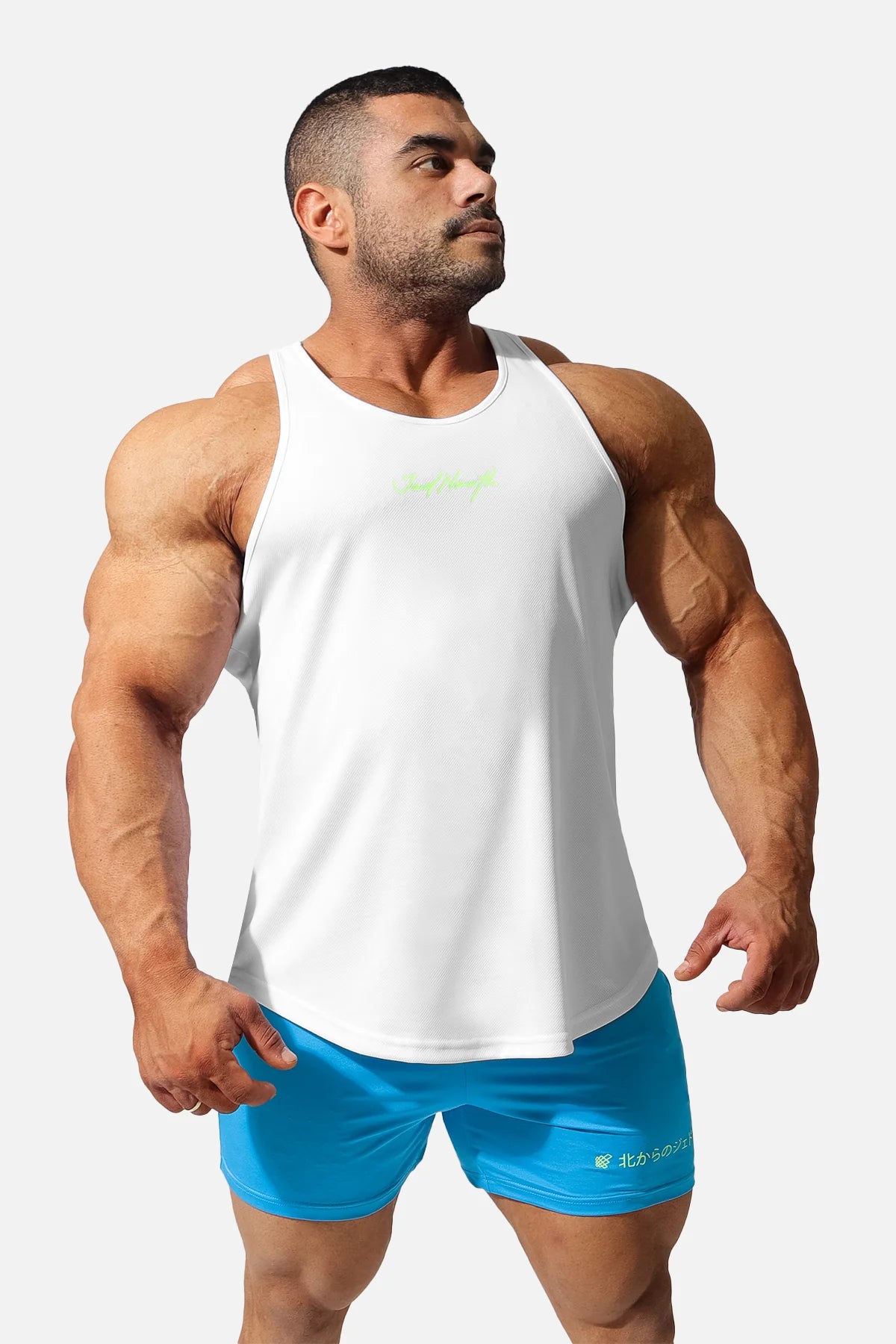 Jed North Men's Microfiber Dri-Fit Tank Top - Moisture Wicking Athletic Shirt for Workout & Gym - White