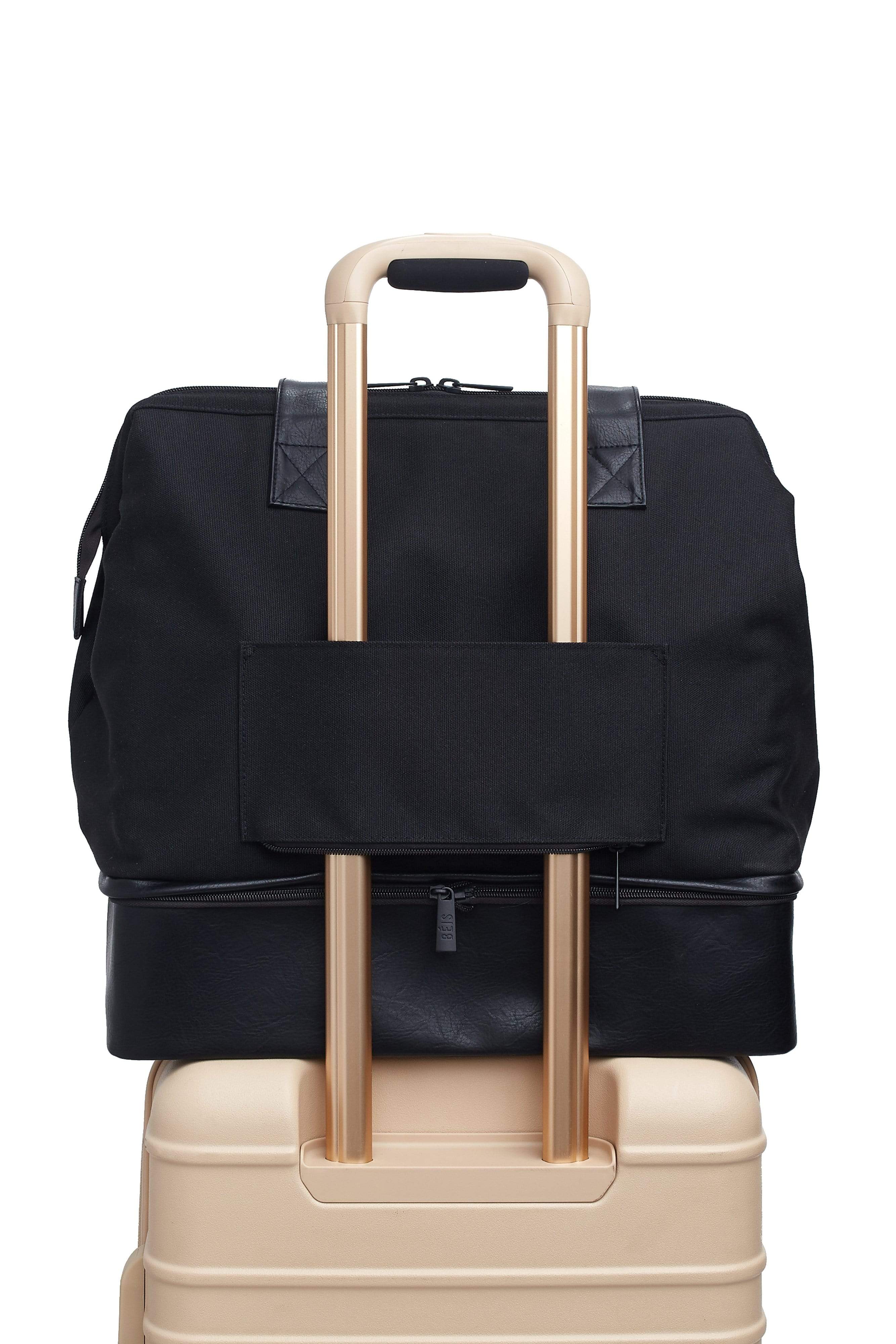 Stylish Black Convertible Mini Weekender Bag - Perfect for Travel, Gym & Weekend Getaways | Durable & Versatile Carry-On