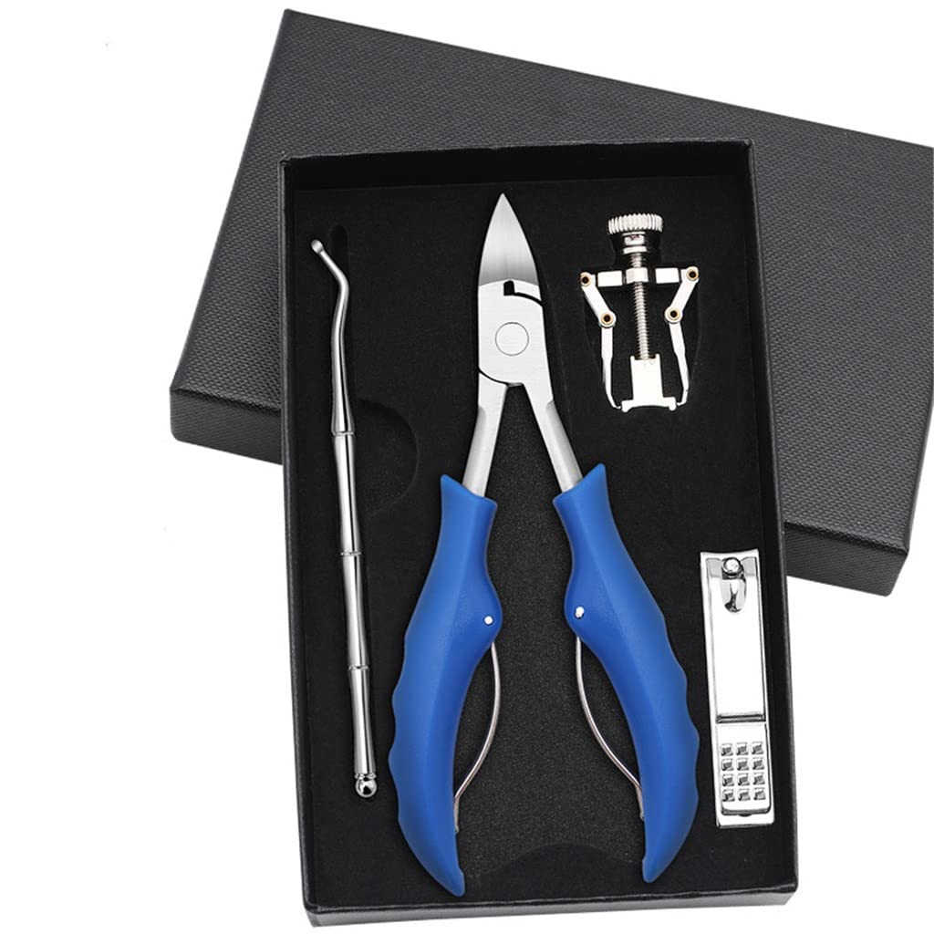 Professional Toenail Cutters & Ingrown Toenail Corrector - Pedicure Manicure Tools for Straightening Clips & Foot Nail Care (Blue, 1 Set) - Perfect for Home Pedicures, Salon Use & Ingrown Toenail Treatment
