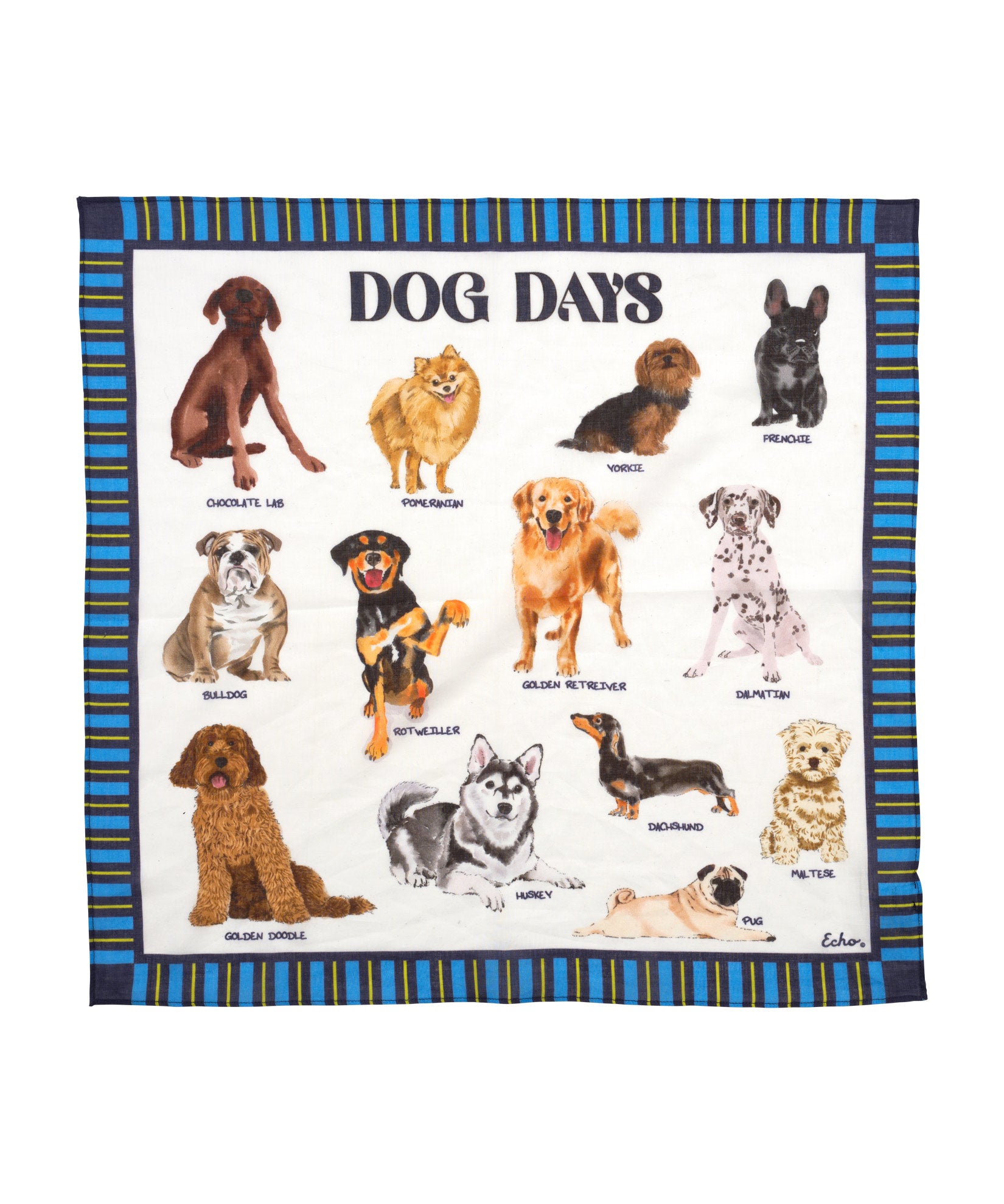 Dog Days Cotton Bandana for Pets - Soft & Breathable Dog Bandana for Small & Large Dogs - Perfect for Everyday Wear, Grooming, and Special Occasions