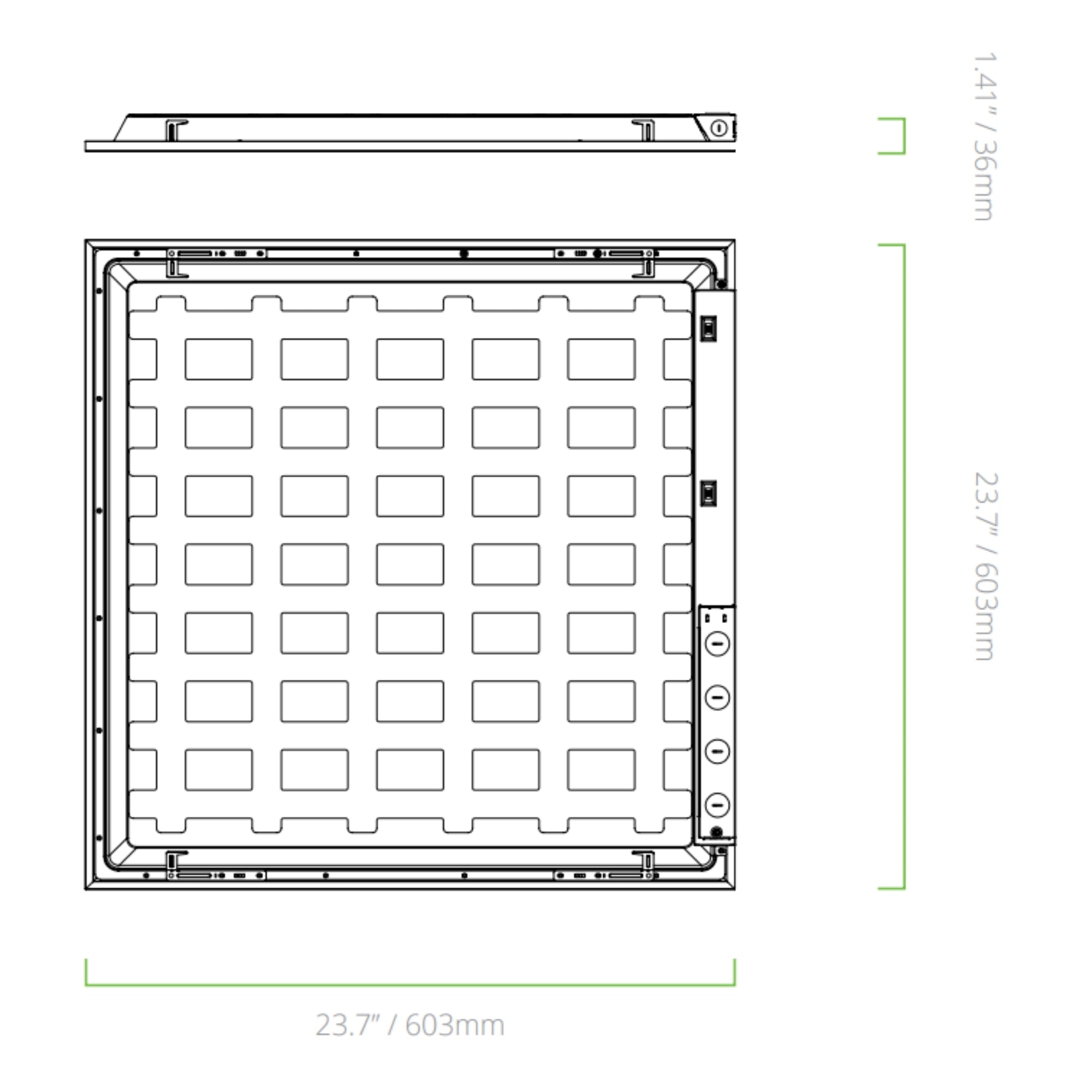 2x2 LED Flat Panel Light 5000 Lumens 40W 3500K/4000K/5000K Color Temperature 120-277V for Office, Classroom, and Commercial Lighting