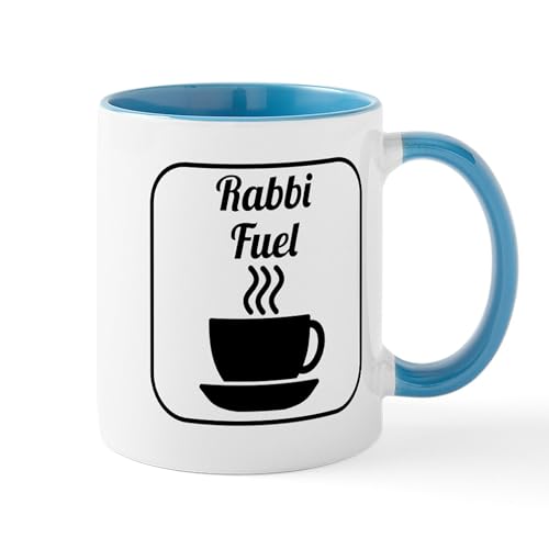 White/Blue Inside - Rabbi Fuel Mugs
