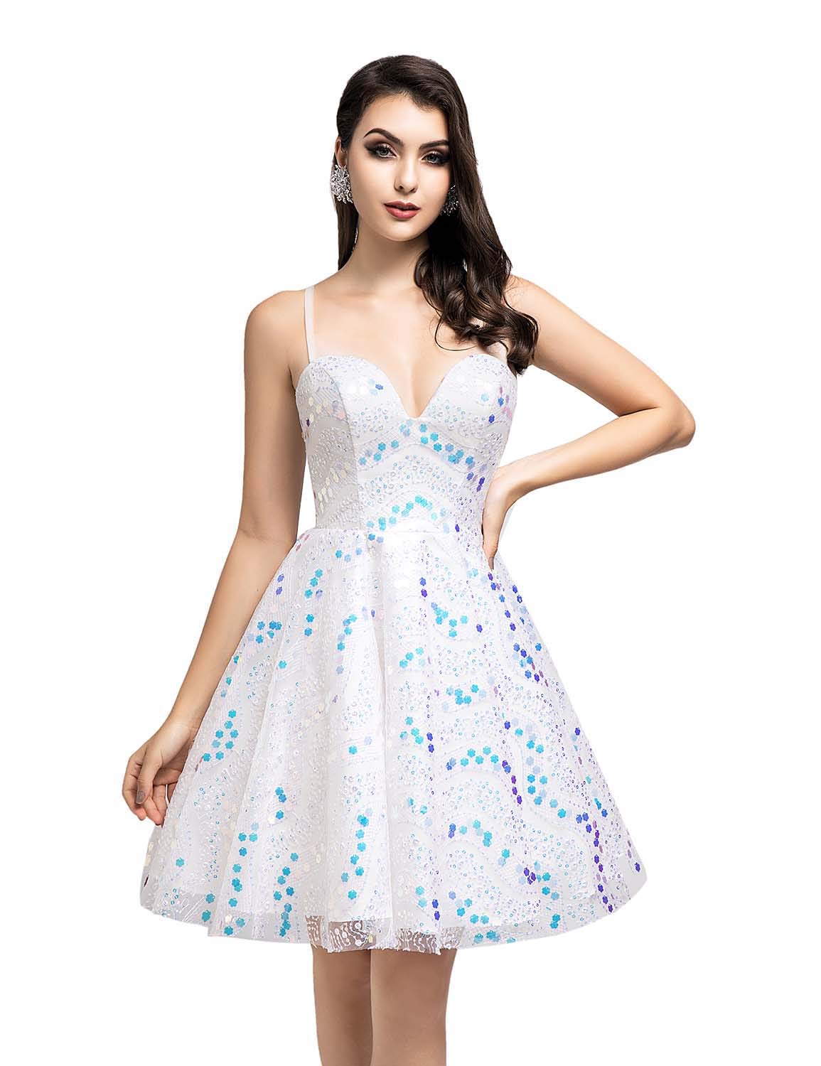 Elegant Women's Short Prom Dresses | Spaghetti Strap Homecoming Party Dresses for Teens | Perfect for School Dances, Graduation Parties & Special Occasions