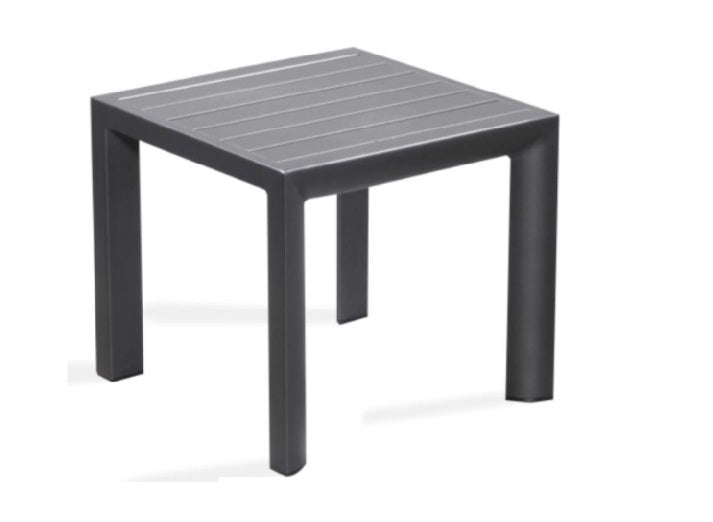 Chic Outdoor Aluminum Side Table - Champagne & Charcoal Finish | Modern Patio Furniture for Poolside, Garden & Balcony Decor | Durable Weather-Resistant Accent Table