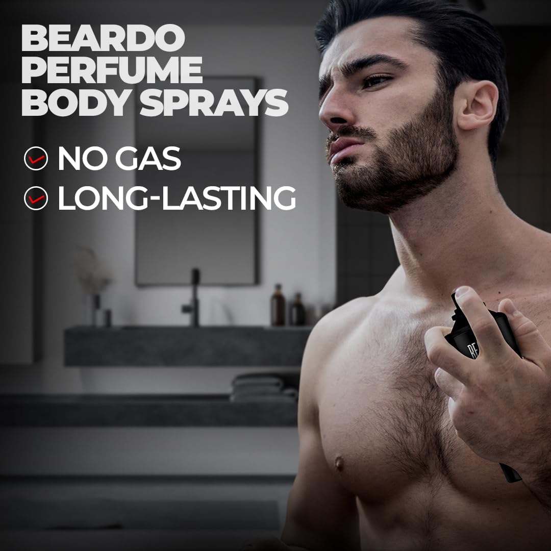 Beardo Perfume Body Spray for Men - BANDIT, 120ml | Long Lasting Alcohol-Free Deodorant with Bergamot, Oakmoss & Tonka Bean Fragrance | Gift for Him, Christmas, Birthday & Special Occasions | Perfect for Work, Gym & Everyday Use