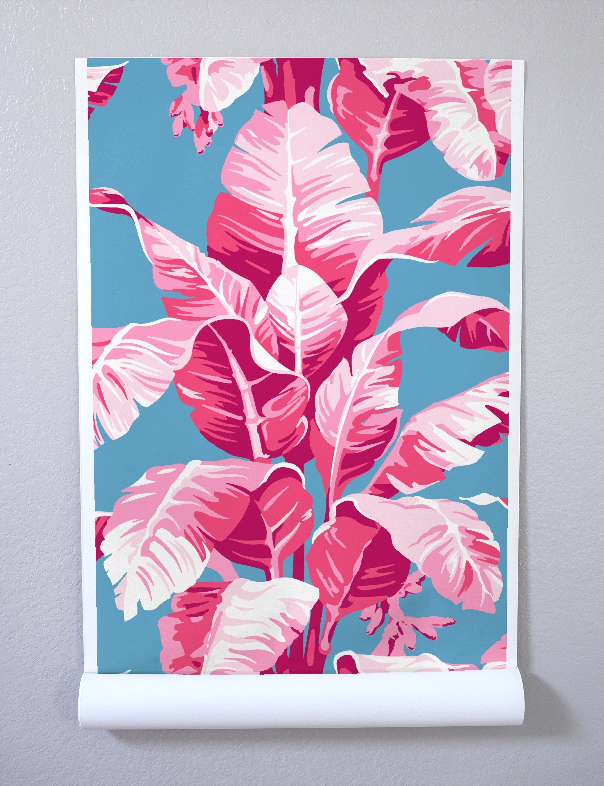 Nathan Turner Electric Palm Wallpaper - Tropical Botanical Print for Poolside, Bathroom & Coastal Home Decor