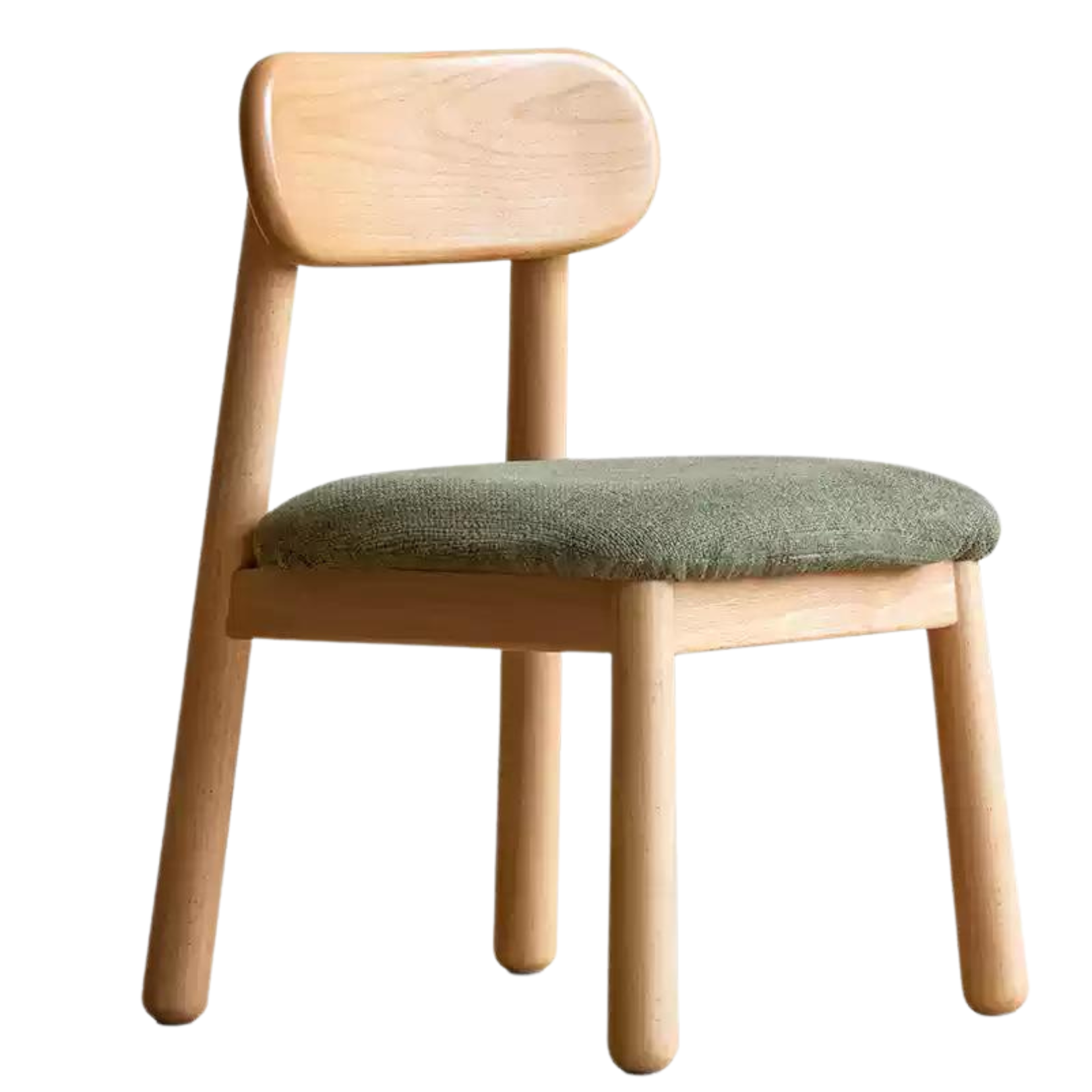 13x14.2x19.3 inch / 33.5x36.5x49.5сm / Natural wood color / Beech children's learning chair (green moss)