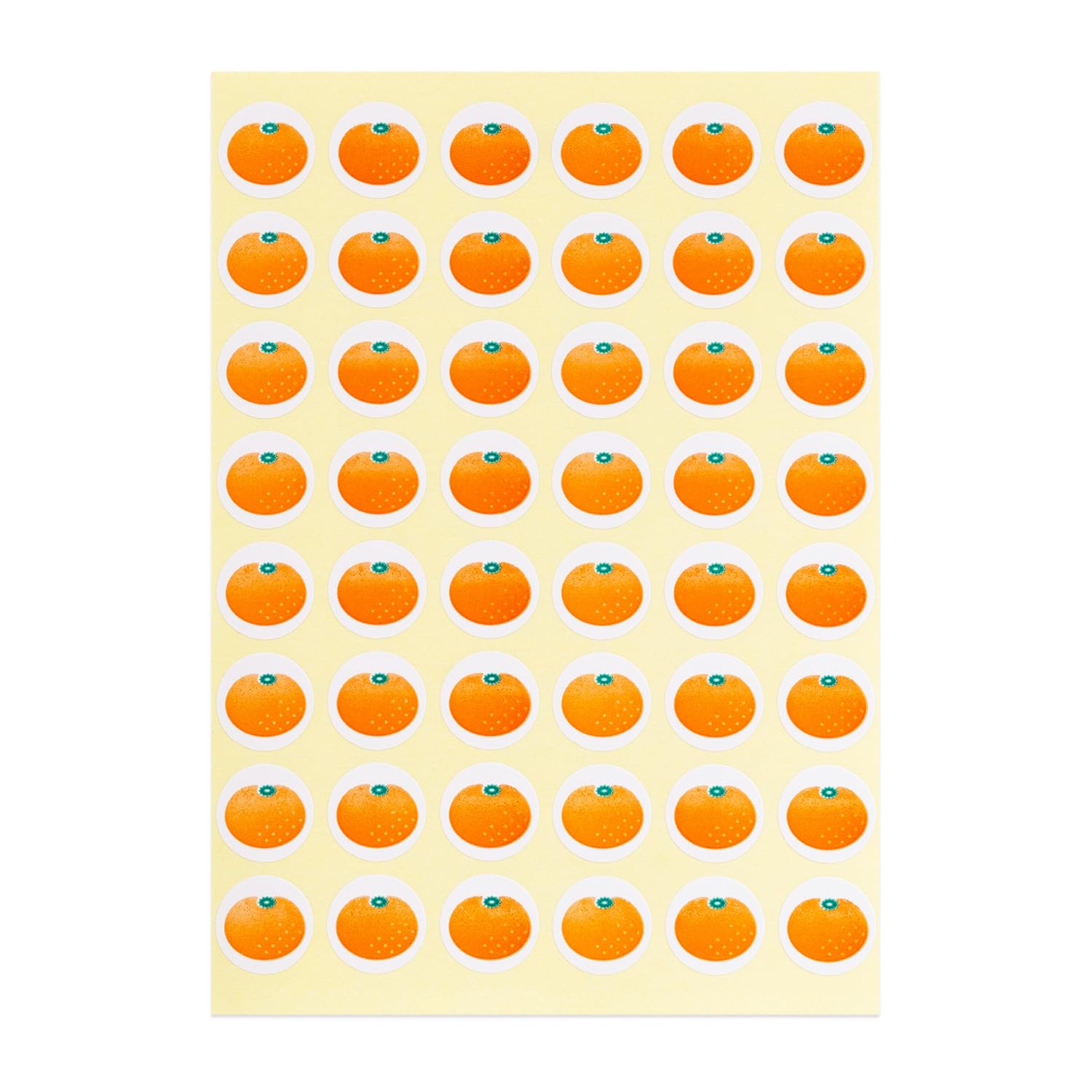 Okina AZPS1161 Mandarin Fruit Stickers - 48 Pieces x 5 Sheets (Set of 5) - Perfect for Labeling Fruits, Organizing Pantry & Fun Kids Activities