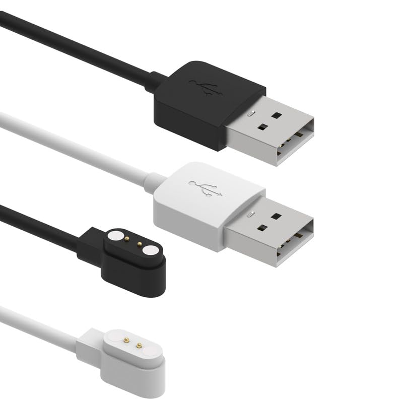Magnetic USB Charger for SOUYIE Smartwatch - 2 Pack Fast Charging Cable with Charging Station | Replacement Charger for SOUYIE Fitness Tracker | Perfect for Home, Office & Travel Use