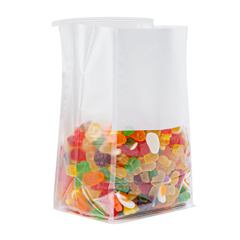 Premium White Cotton Paper Tin Tie Bags with Clear Window - 6.25