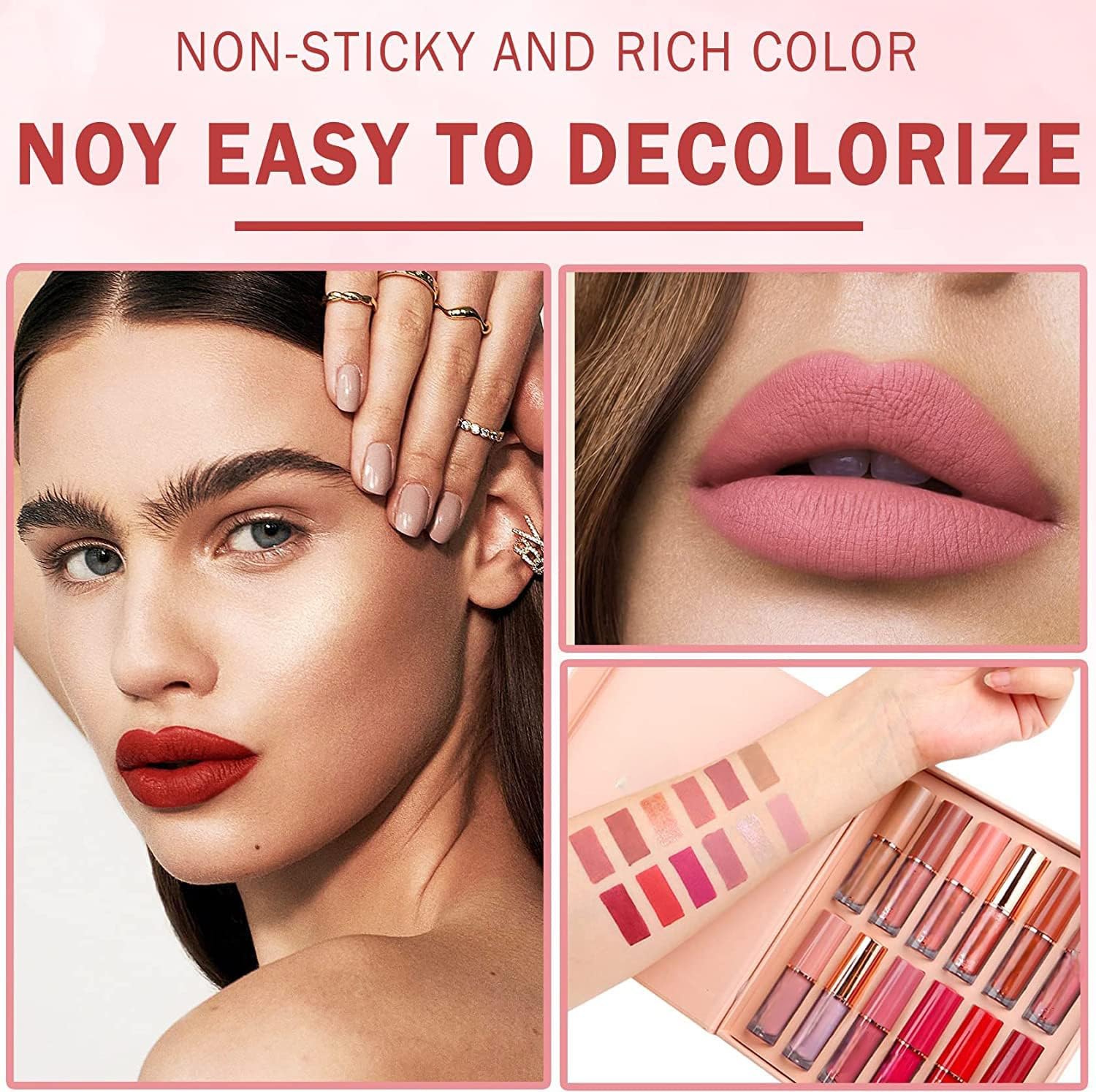 TopFinder® 12PCS Nude Liquid Lipstick Set - Matte, Waterproof & Long-Lasting Lip Oil Shades for Women | Non-Transfer Lipstick Combo Pack | Perfect for Daily Wear, Parties & Special Occasions