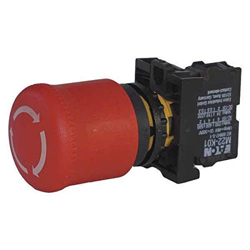 Emergency Stop Push Button - Red Mushroom Head Safety Switch for Industrial Machines, Equipment, and Control Panels | OSHA Compliant | Use in Factories, Workshops, and Automation Systems