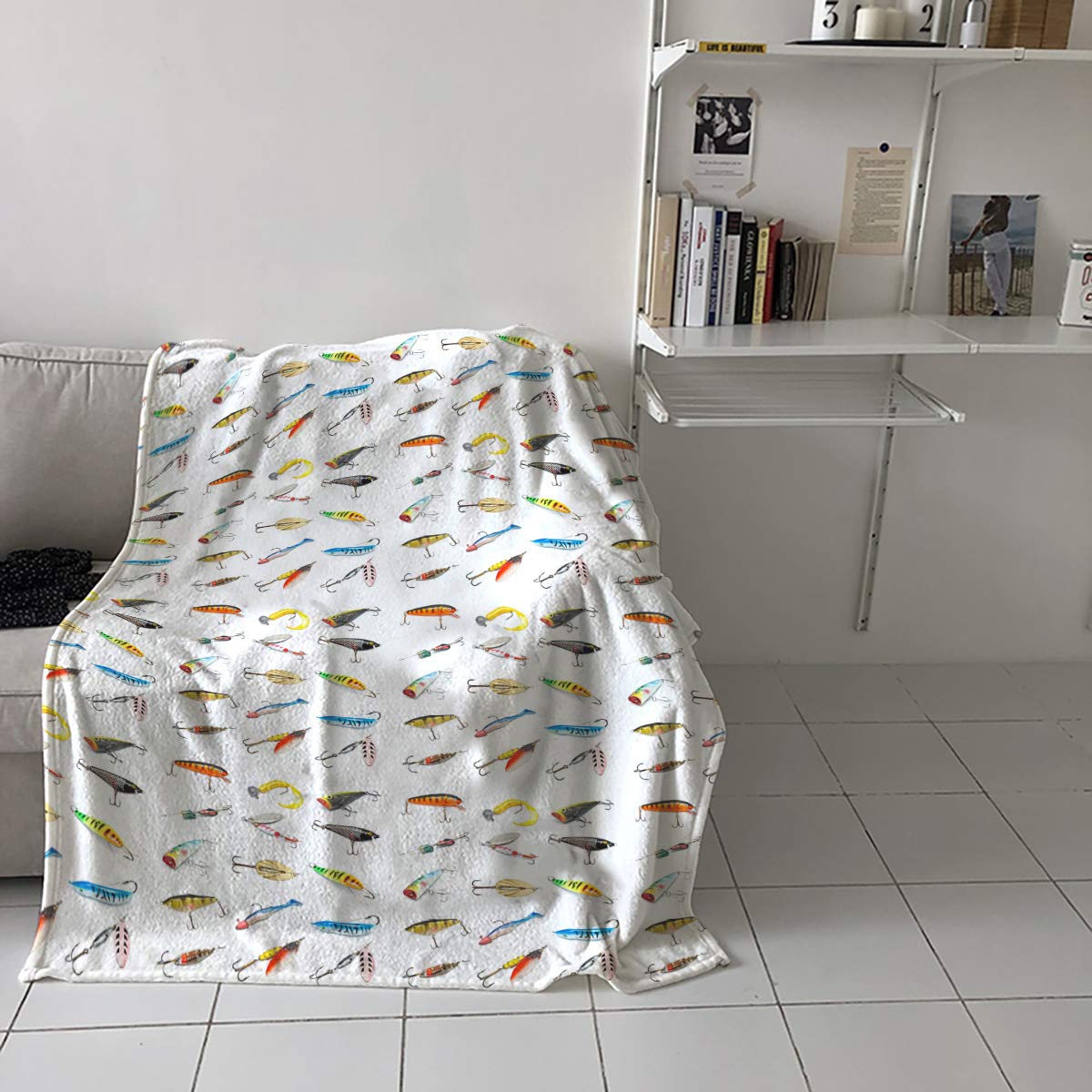Premium Lightweight Fleece Throw Blanket - Ultra Soft Flannel Sherpa Blanket for All Seasons, 59x79 Inches King Size - Perfect for Bed, Couch, Sofa & Outdoor Camping - Luxury Warm Cozy Blanket Gift for Home, Office & Travel