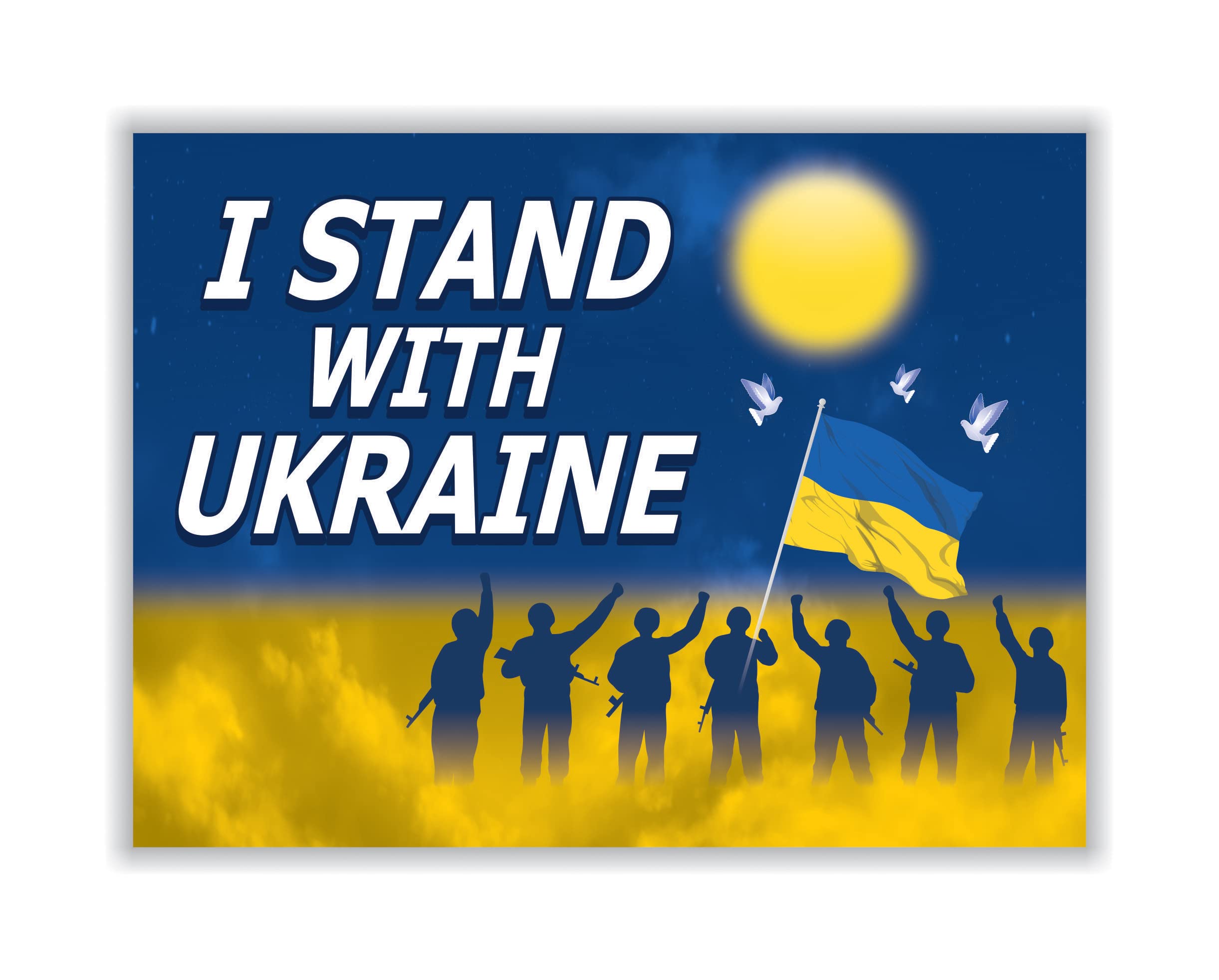 Voila Print I Stand with Ukraine Car Magnet - 6