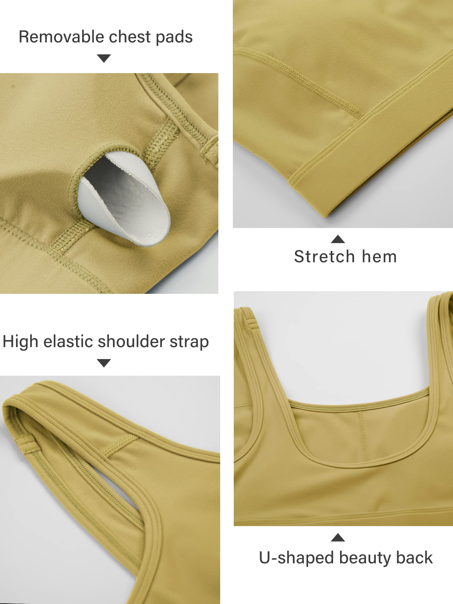 Stelle Women's Strappy Sports Bra - Full Coverage Criss Cross Back Yoga Bra with Removable Pads - High Support Workout Bra for Running, Gym & Yoga - Plus Size Activewear for Women