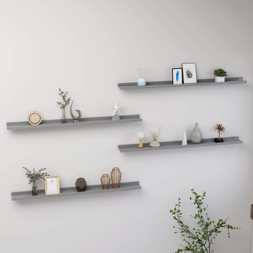 4-Pack Gray Wall Shelves 39.4