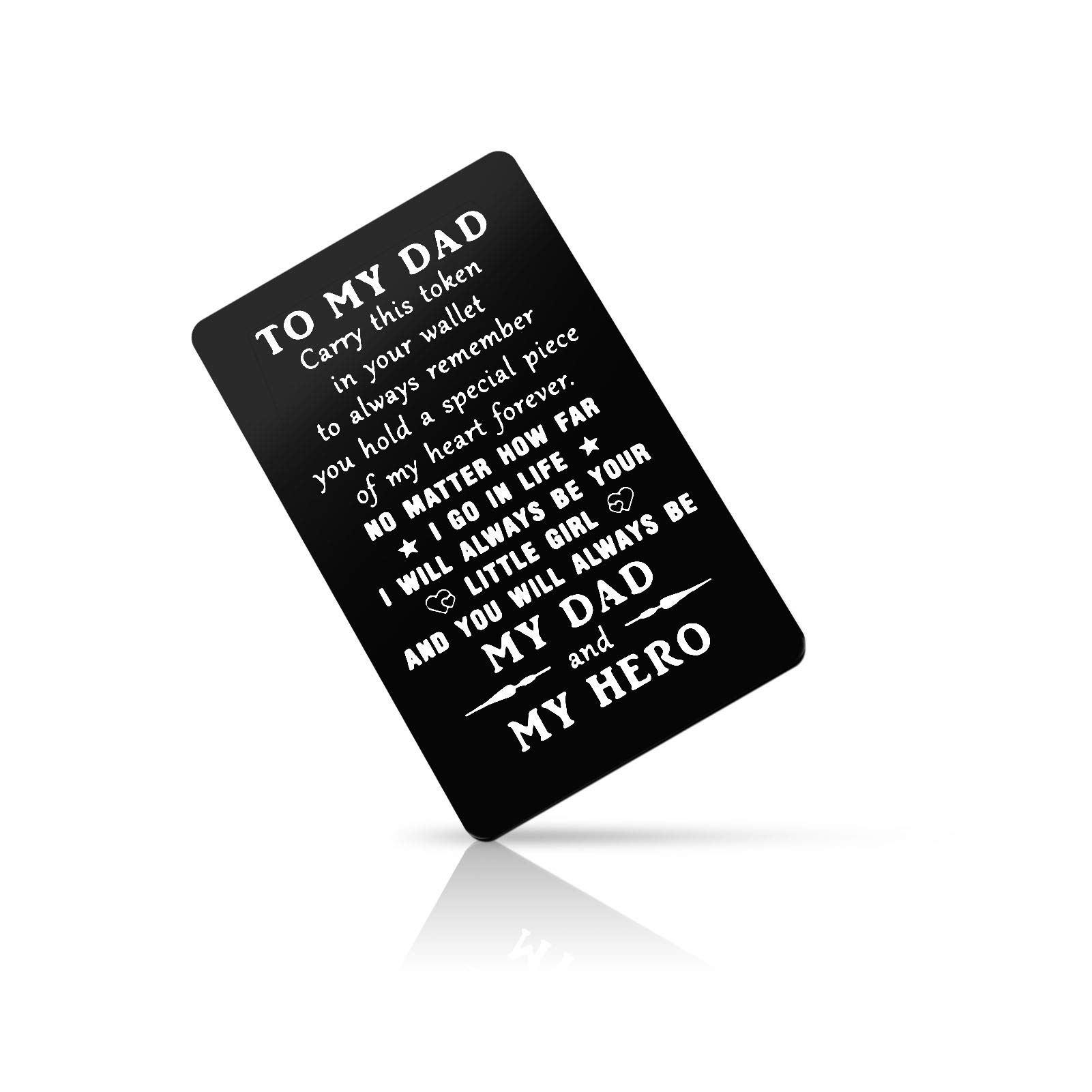 Personalized Engraved Metal Wallet Insert Card - Best Birthday, Father's Day & Valentine's Gift for Dad | Thoughtful Present from Daughter/Son | Perfect for Deployment, Wedding & Special Occasions | Durable Men's Wallet Accessory for Everyday Use