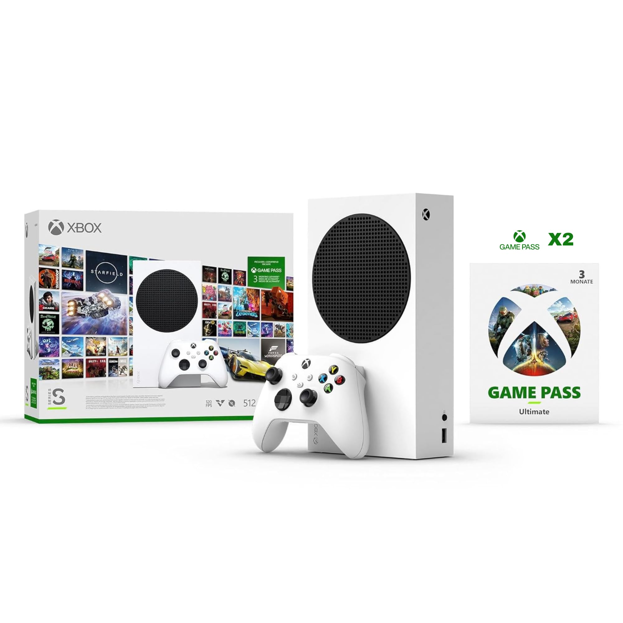 Xbox Series S Starter Bundle with 2x 3-Month Game Pass Ultimate - Next-Gen Gaming Console for 4K Streaming & Casual Gaming | Perfect for Home Entertainment & Online Multiplayer