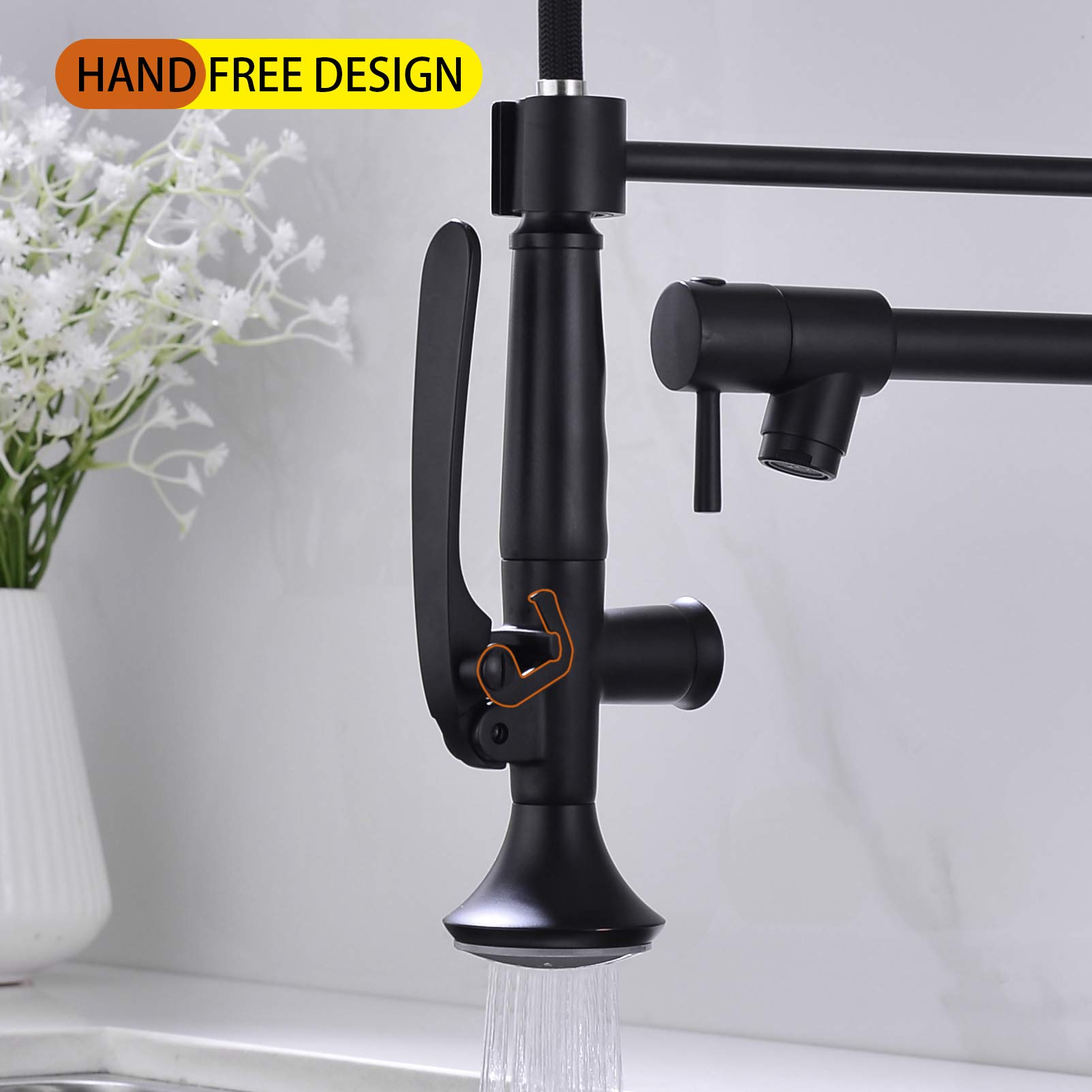 Avola 360° Swivel Pull Down Kitchen Faucet - Hands-Free Drinking Water Sink Faucet with Touch Control for Modern Kitchens | Perfect for Cooking, Washing Dishes & Filling Large Pots