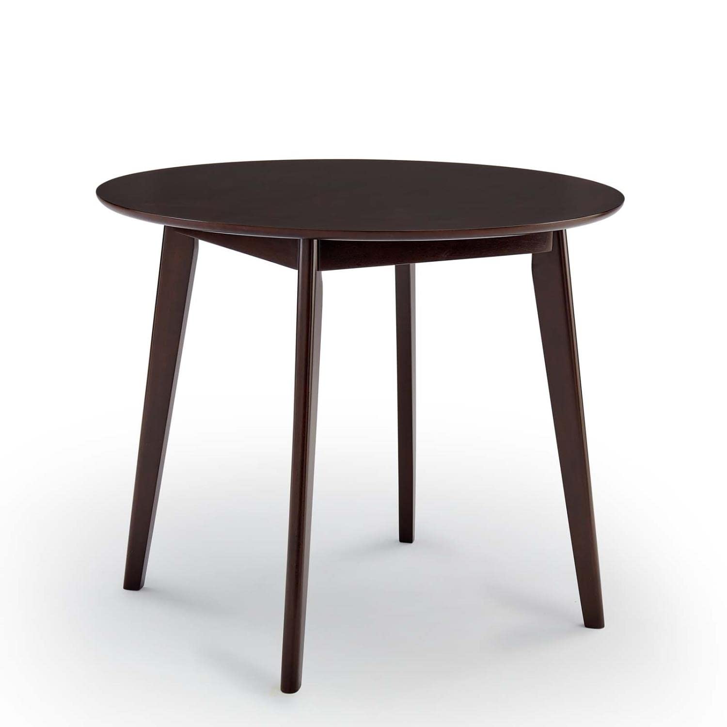 Modway Vision 35 Inch Round Dining Table in Cappuccino Finish - Perfect for Small Spaces, Kitchen Nooks & Cozy Breakfast Areas
