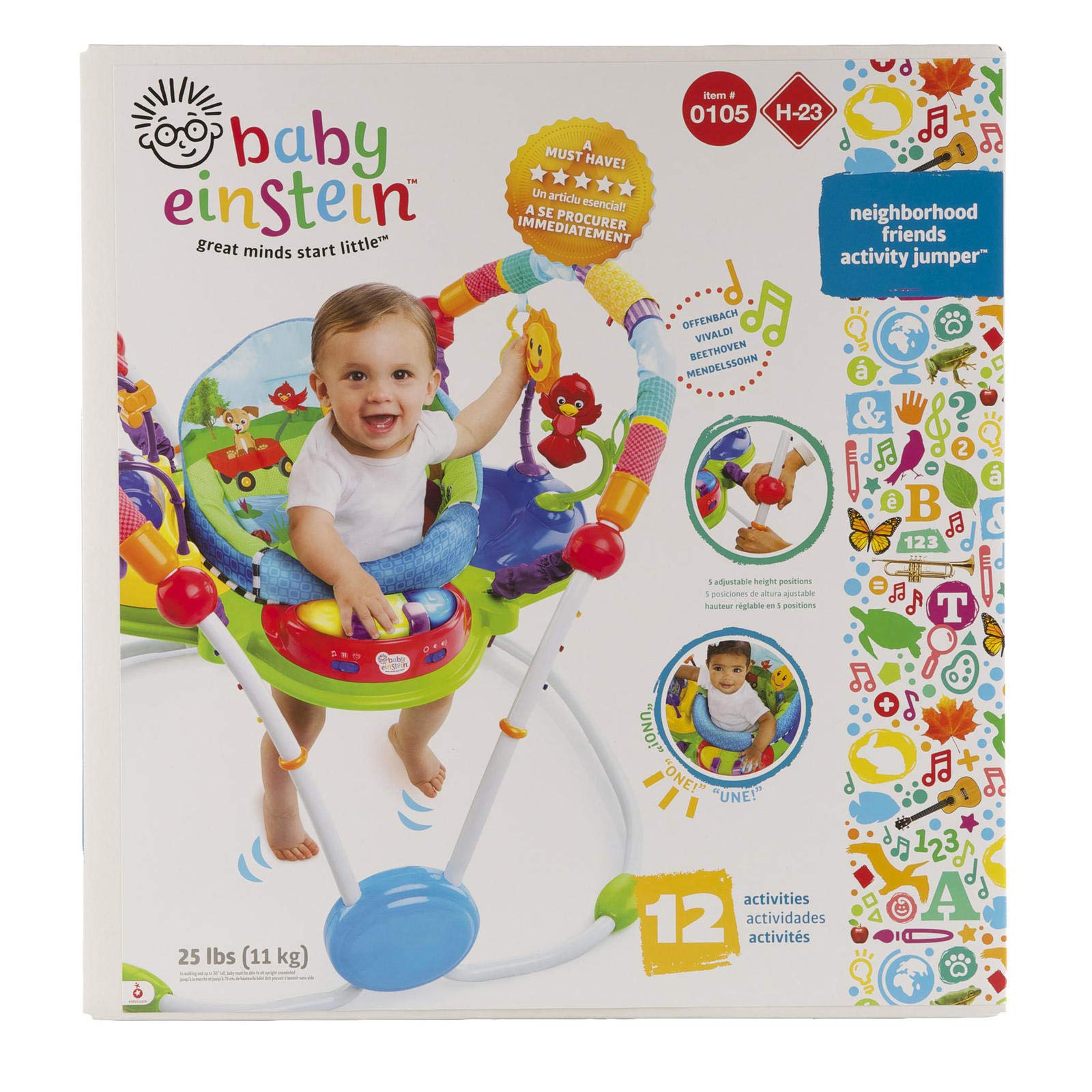 Baby Einstein Activity Jumper with Lights & Music - for 6+ Months (25lbs) - Playtime Fun