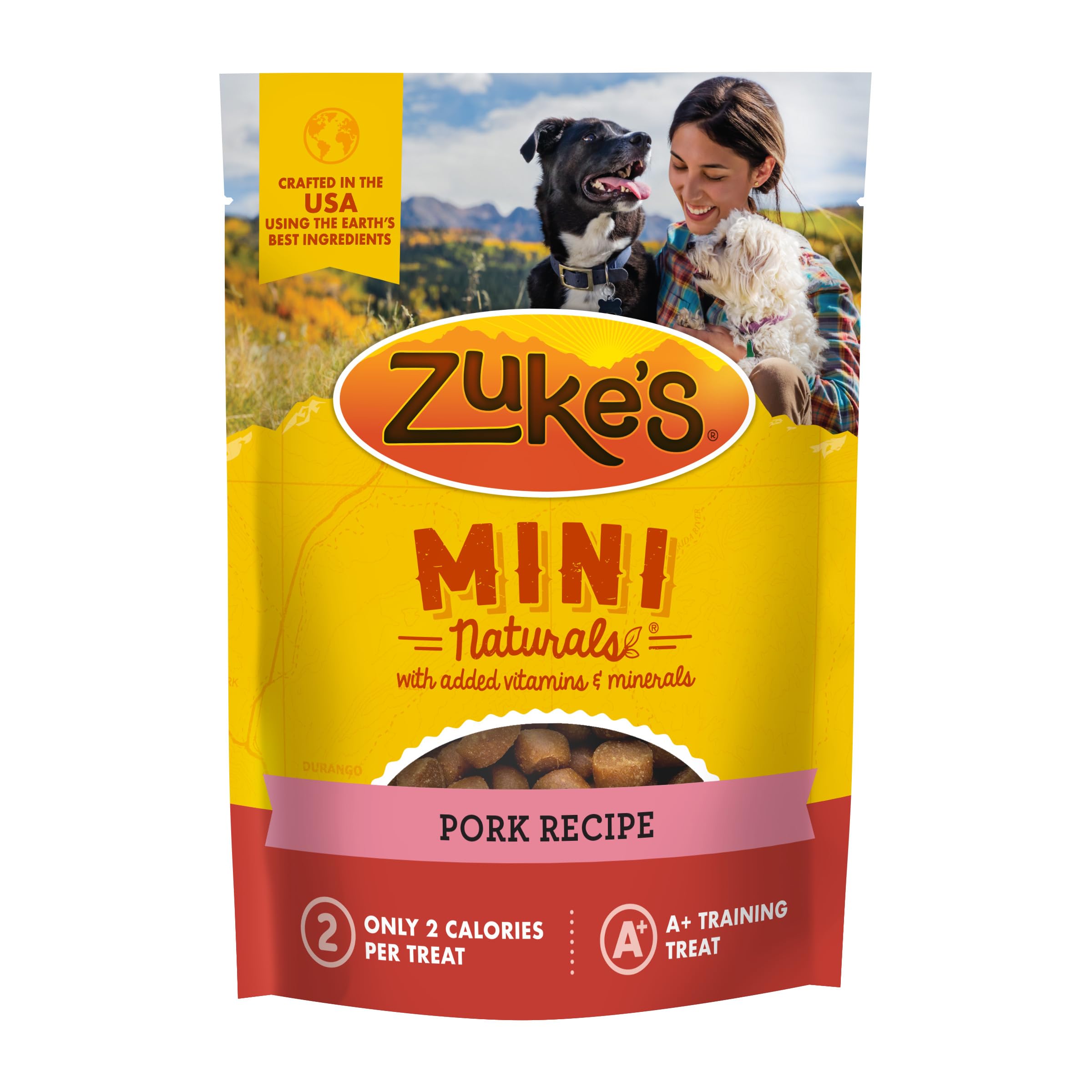 Zuke's Mini Naturals Real Pork Dog Training Treats - 6 oz Resealable Pouch | Healthy Pet Snacks for Small & Large Dogs | Perfect for Obedience Training, Rewards & Outdoor Adventures
