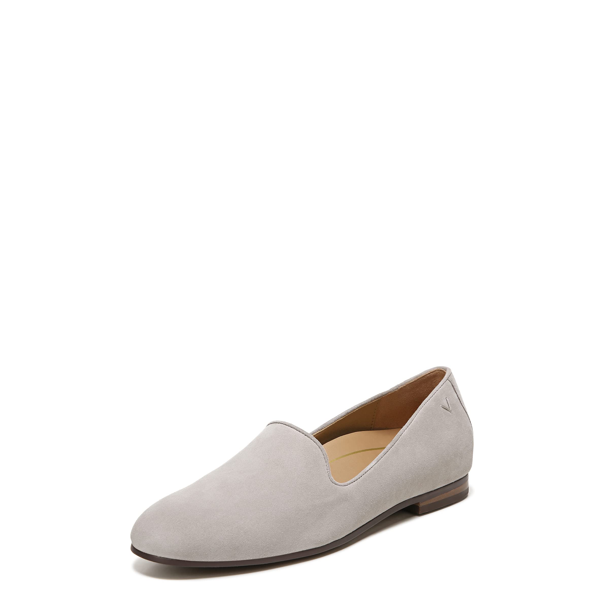 Vionic Women's WILLA Slip-On Loafers - Dark Taupe Suede Comfort Shoes with Arch Support - Size 9 Wide (US) - Perfect for Work, Travel & Everyday Wear