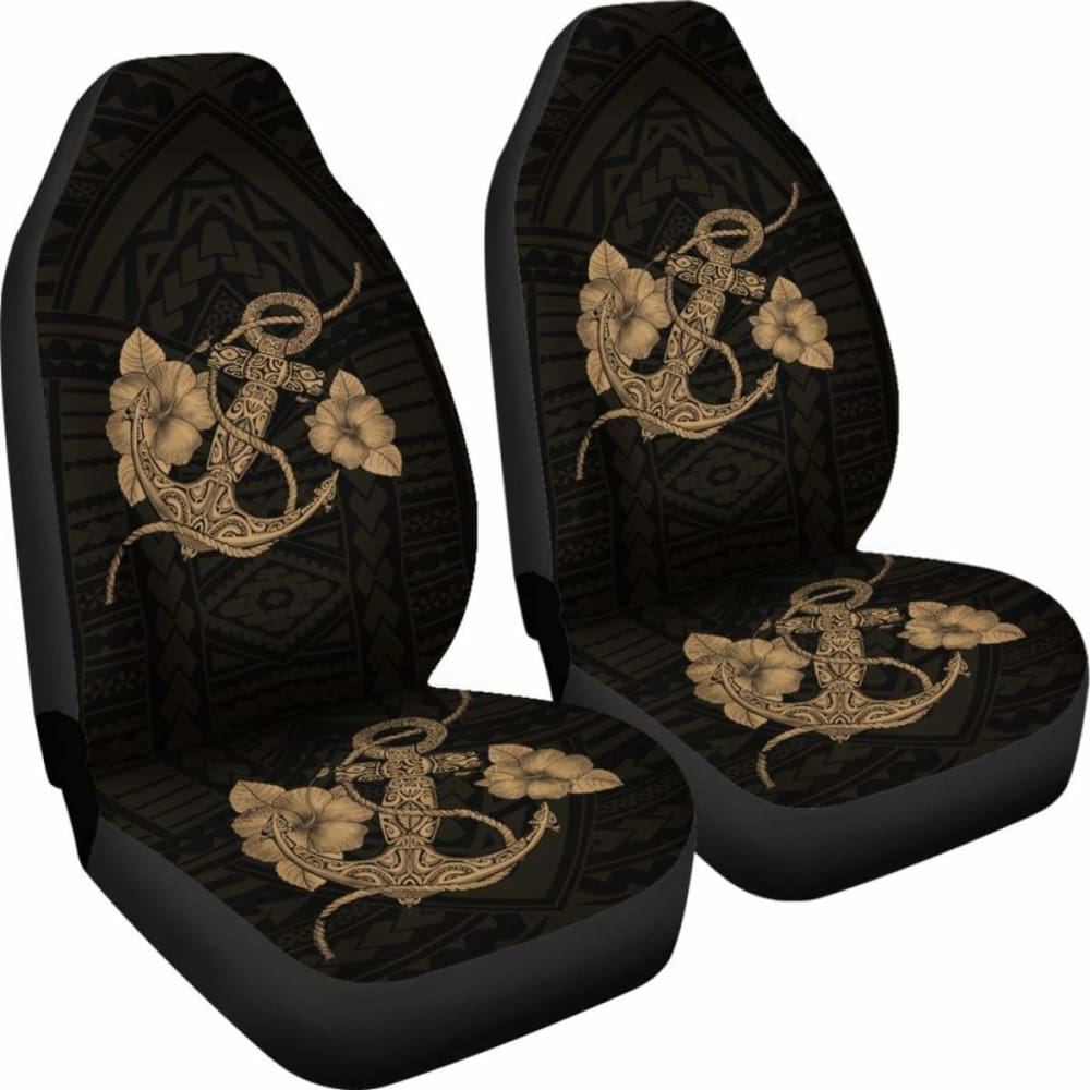 Premium Anchor Gold Poly Tribal Car Seat Covers - Universal Fit for Cars, Trucks & SUVs - Stylish & Durable Protection for Road Trips, Daily Commutes & Outdoor Adventures