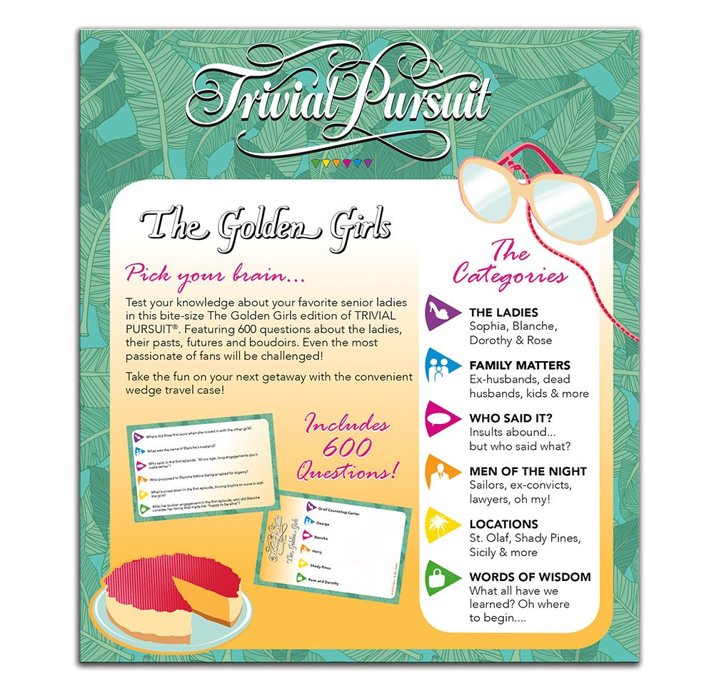 USAopoly Trivial Pursuit Golden Girls Trivia Board Game - 600 TV Show Questions for Fans | Relive Classic Moments from The Golden Girls | Perfect for Game Nights, Parties & Family Gatherings