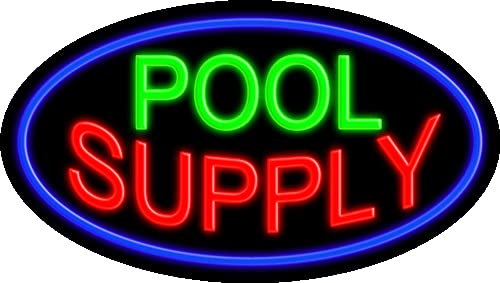 Vintage Glass Neon Sign #14278 for Pool Supplies | Handmade in USA | Perfect for Bar, Man Cave & Retro Home Decor